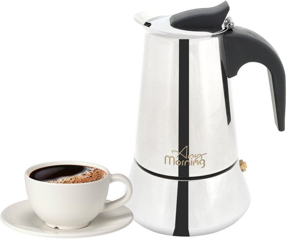 Elke ochtend juni-6 Espressokocher, Mokkakanne Für 6 Tassen, 300 ml