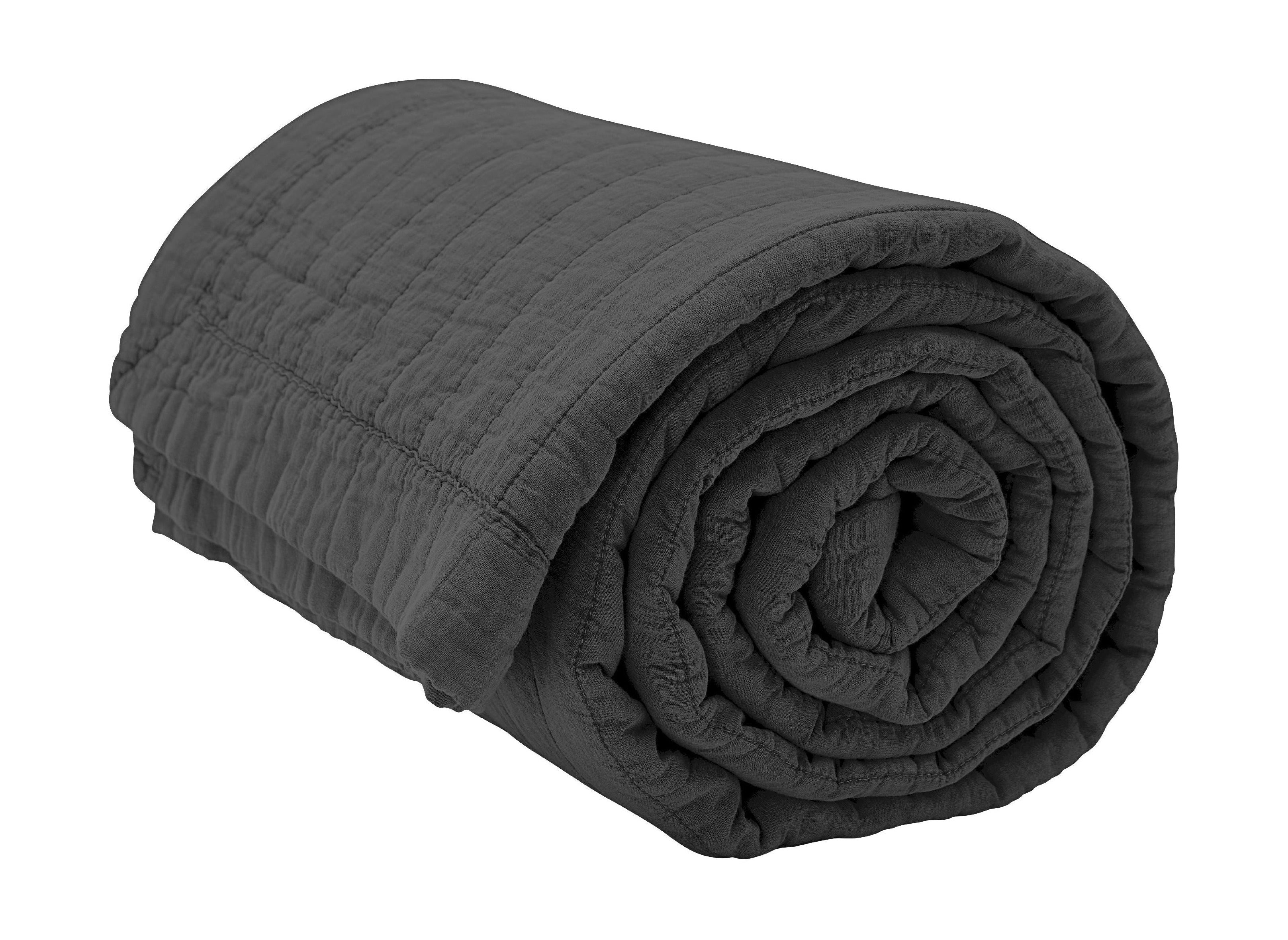 By Nord Magnhild Quilted Bedspread 280 X160 Cm, Coal