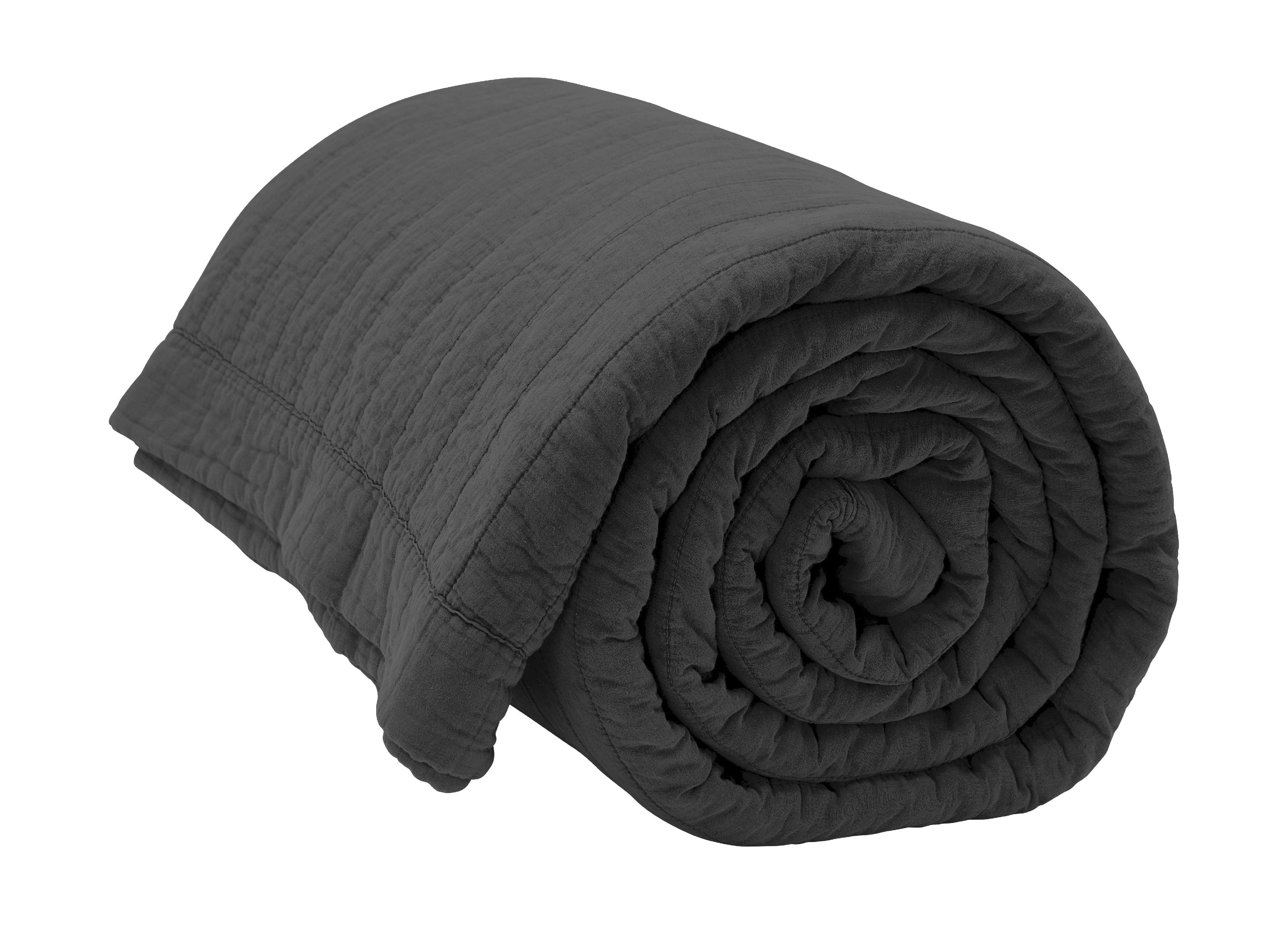 By Nord Magnhild Quilted Bedspread 280 X280 Cm, Coal