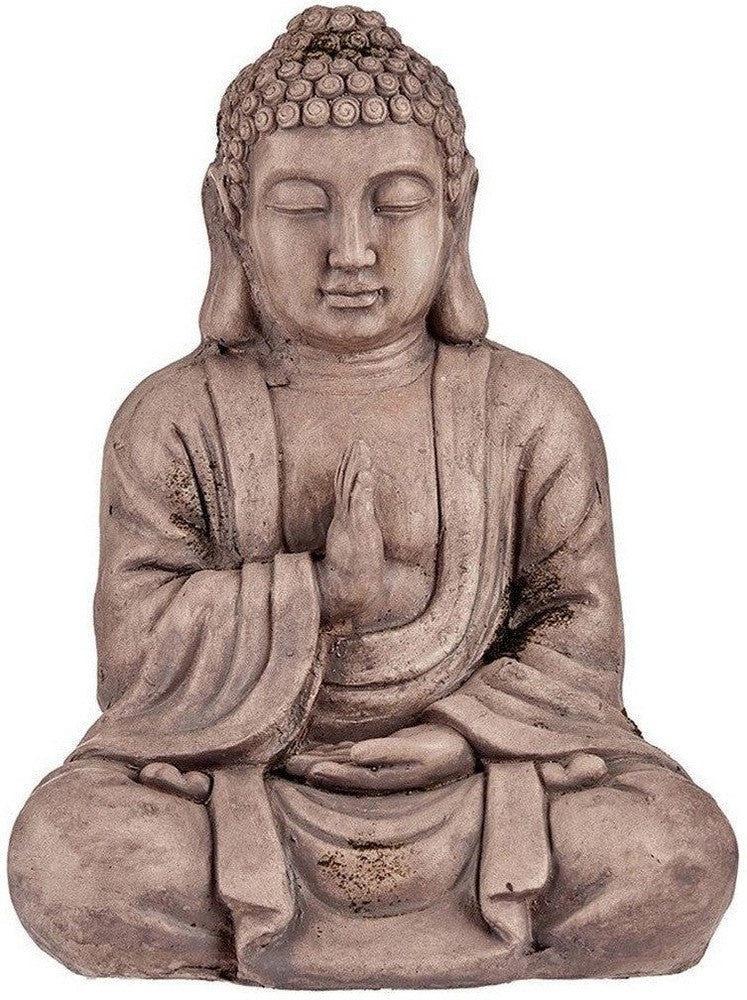 Skreytt garðmynd Buddha Grey polyresin (23,5 x 49 x 36 cm)