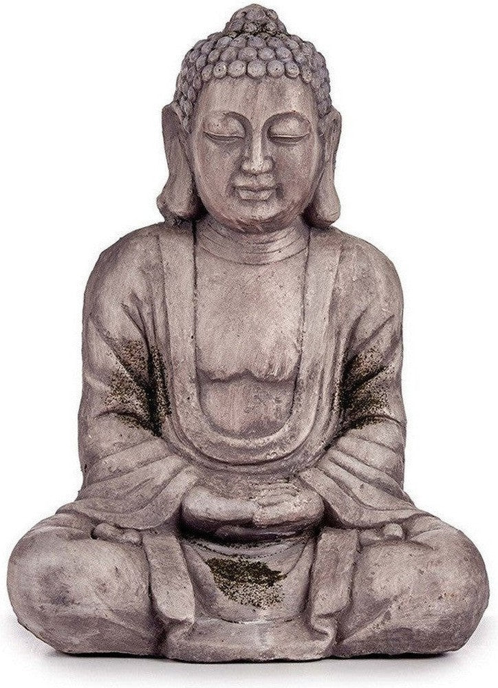Dekorativ hagefigur Buddha grå polyresin (25 x 57 x 42,5 cm)