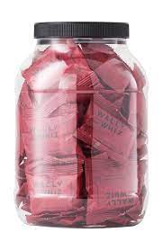 Wally And Whiz Wine Gum Flowpack Box met 200 flowpacks, hibiscus met rabarber/lychee met frambozen