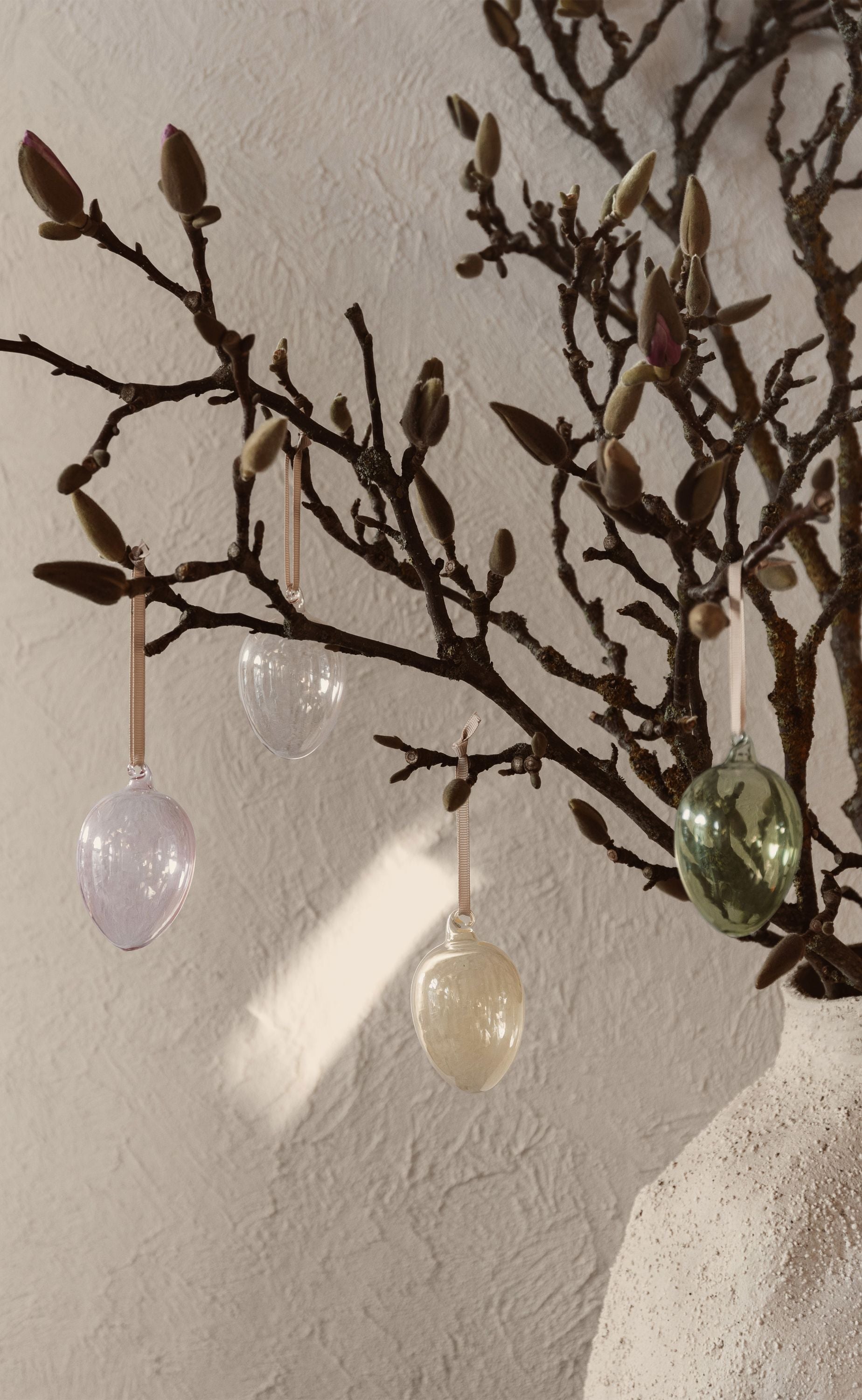 Ferm Living Glass Easter Eggs Set Of 4, Mixed Light