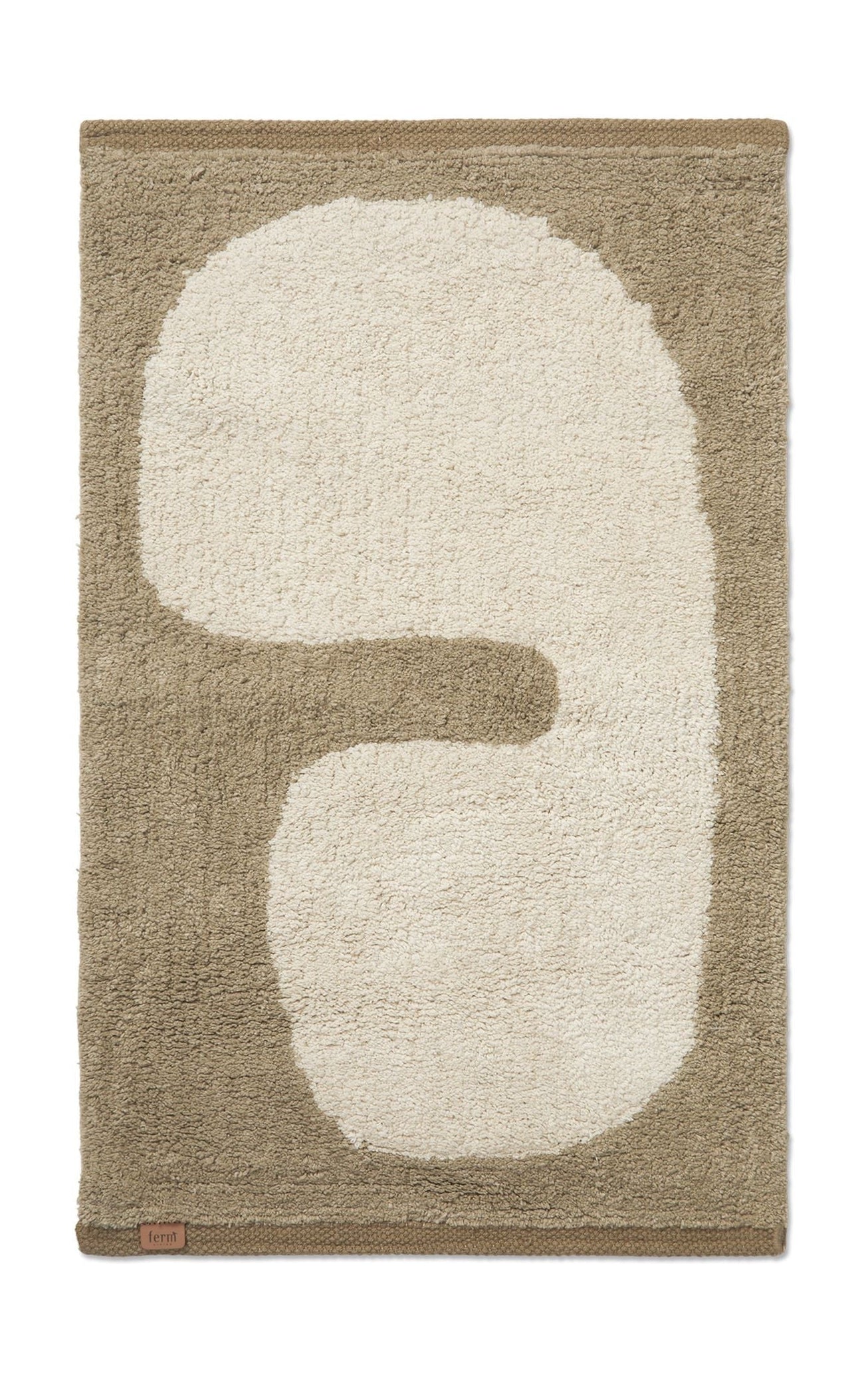 Ferm Living Lay Washable Mat, Dark Taupe/Off White