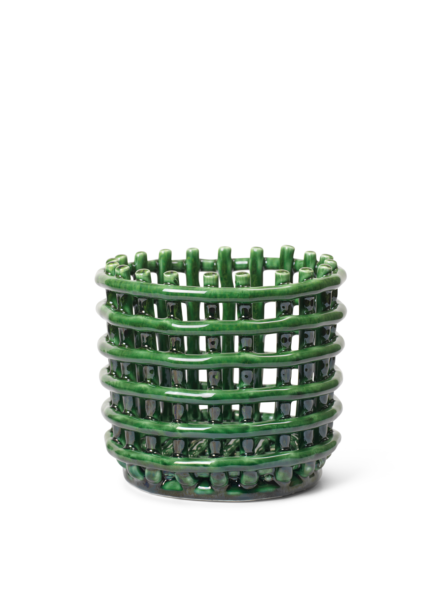Ferm Living Ceramic Ceste in ceramica piccolo verde smeraldo