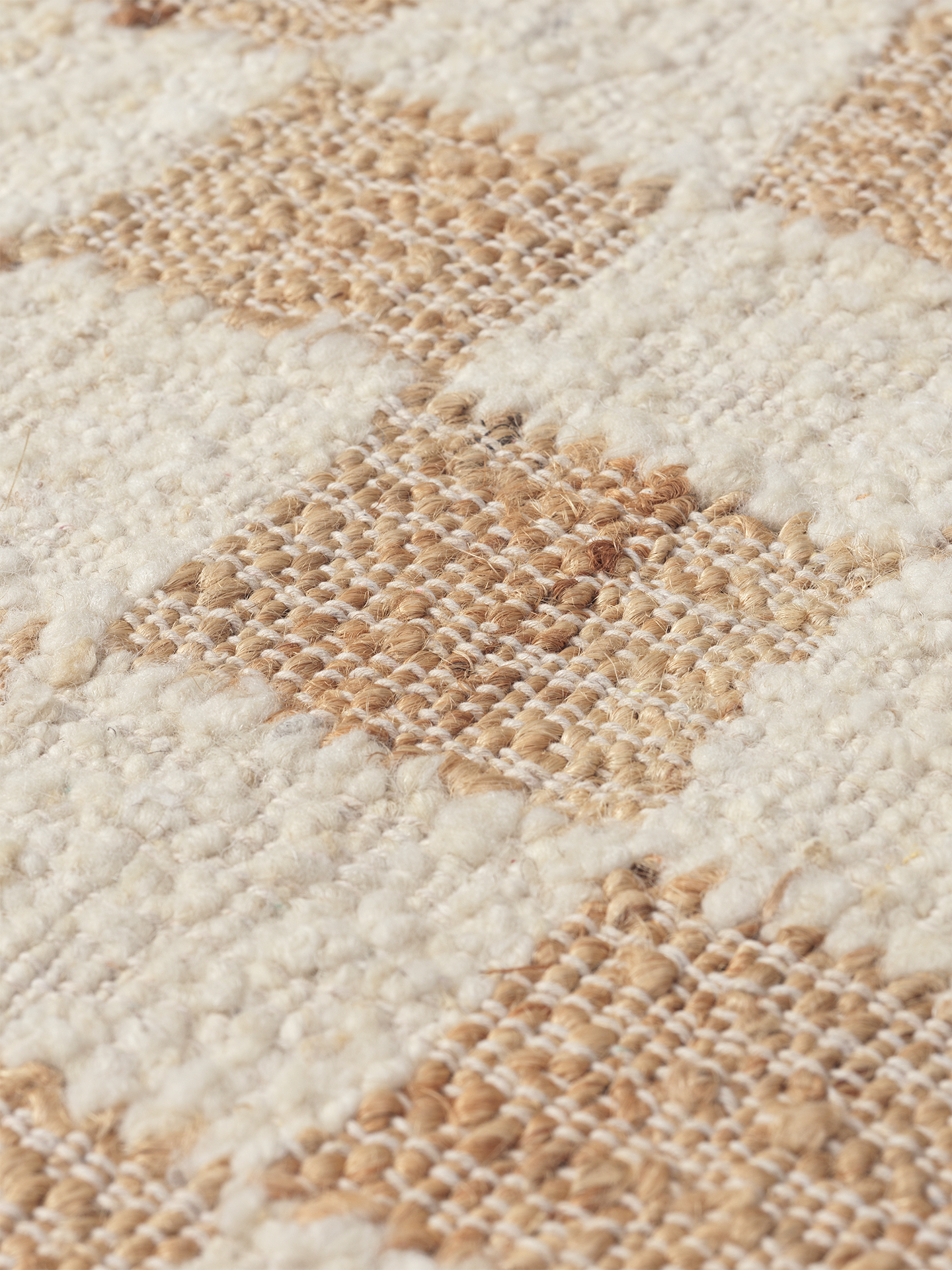 Ferm Living Vérifiez le tapis de jute de laine 140 x 200 off blanc / natura
