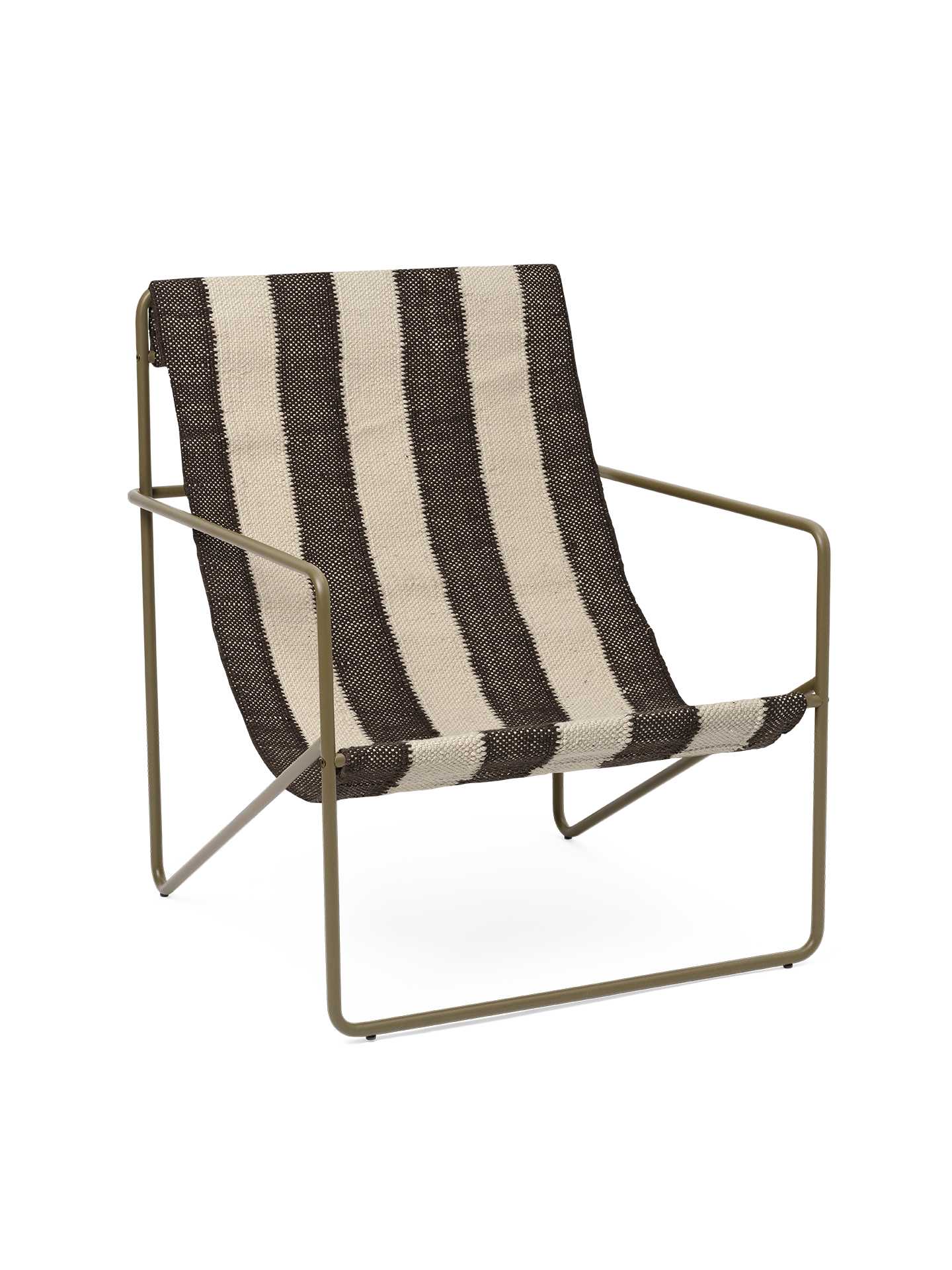 Ferm Living Chaise de salon du désert olive / off blanc / chocolat