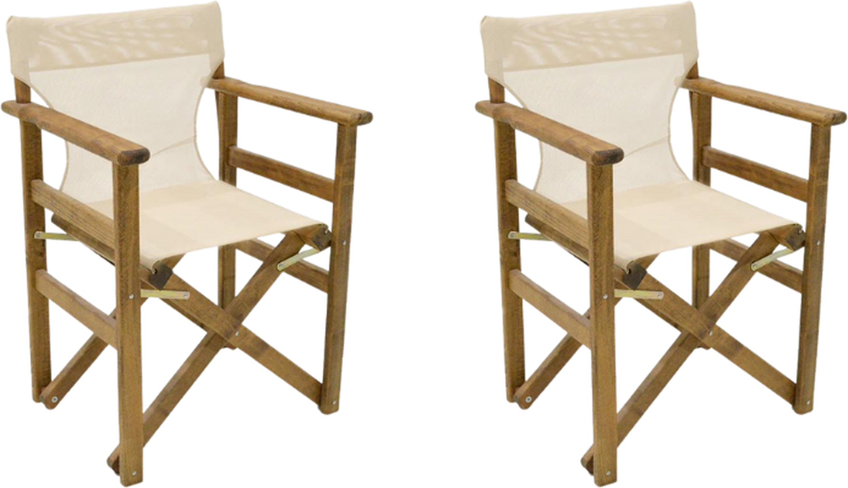 折叠式花园扶手椅空间胡桃木ECRU 61x51x86cm套装2个。