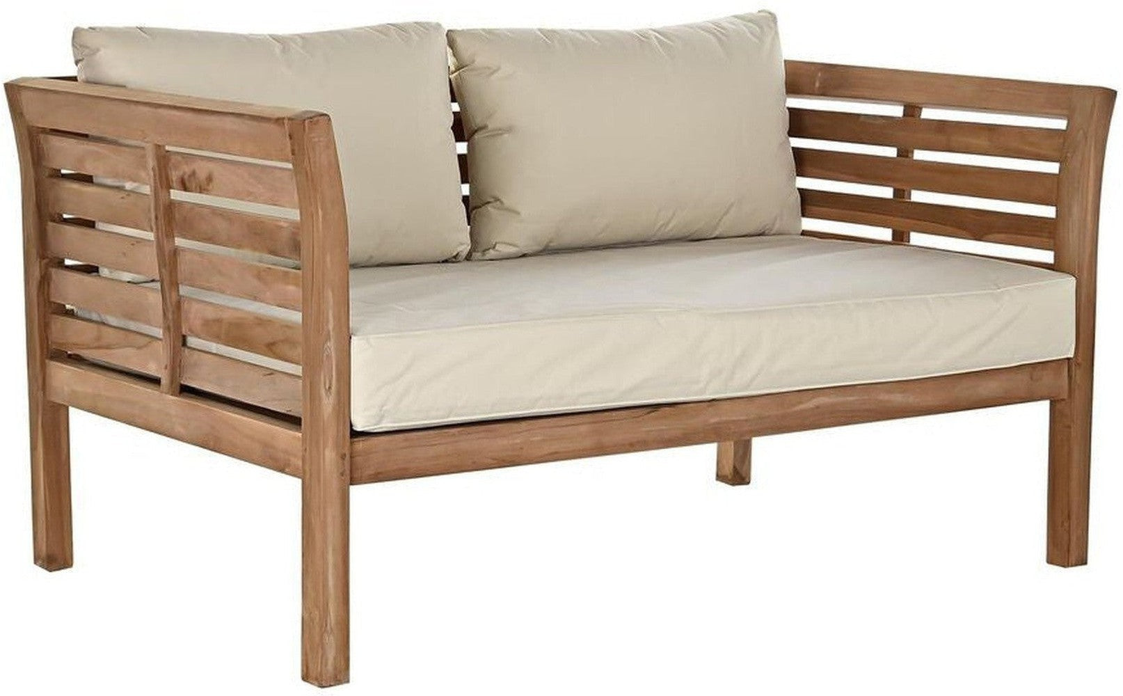 Garden sofa DKD Home Decor Brown Teak Cotton (155 x 85 x 70 cm)