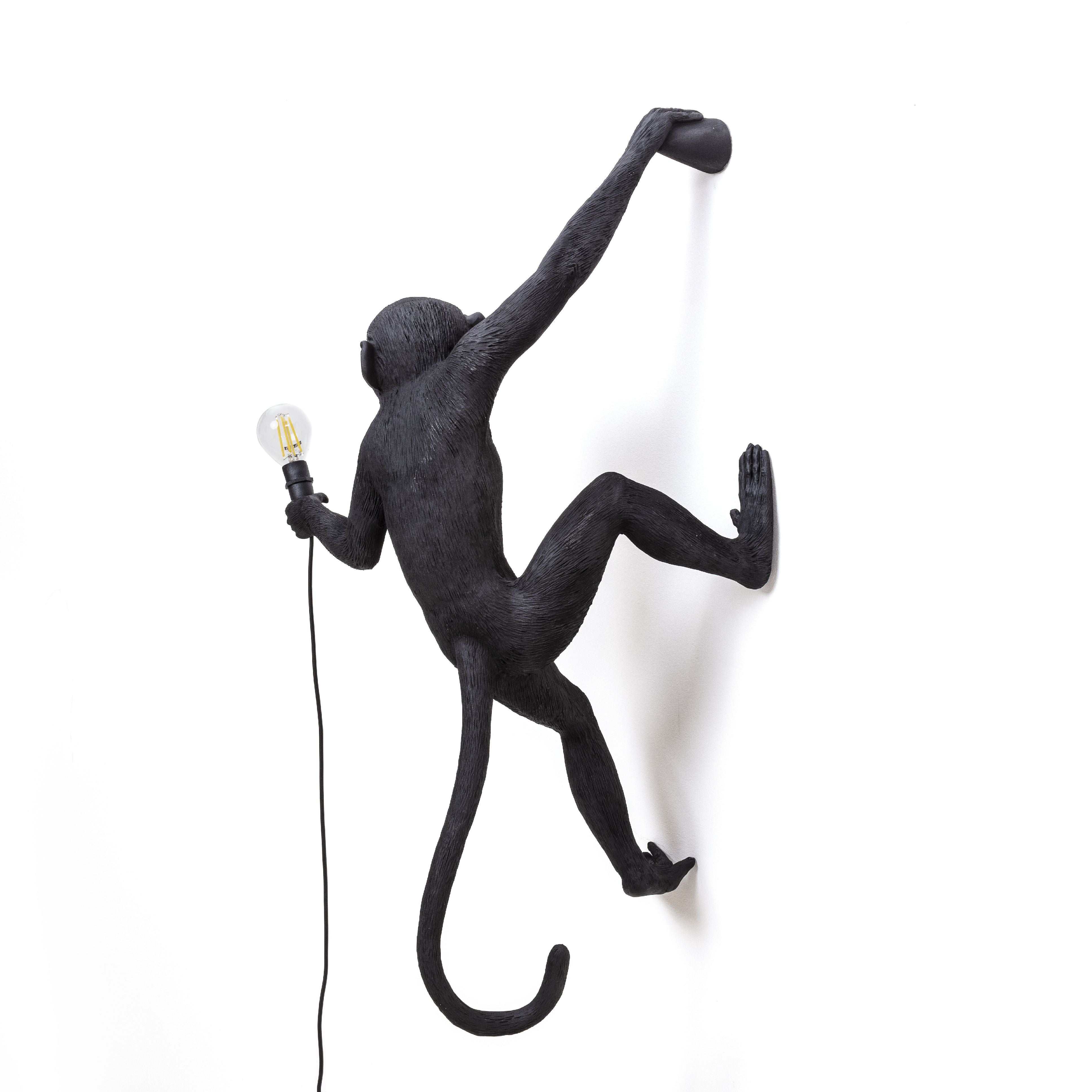 Seletti Monkey Outdoor Lamp Black, Hanging Right Hand