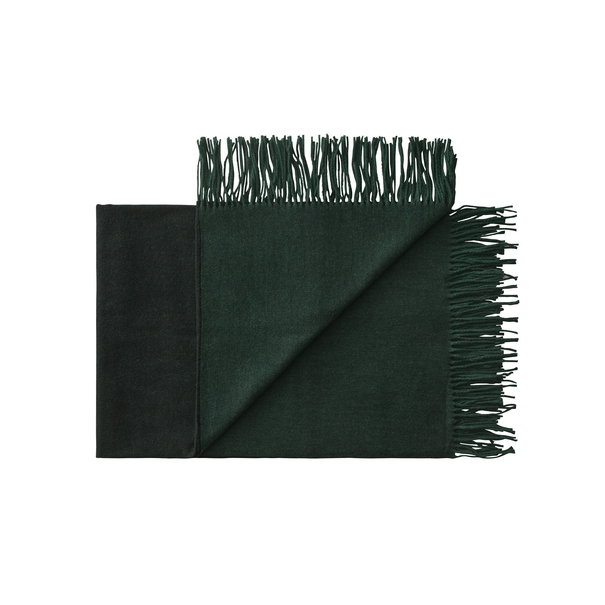 Silkeborg Uldspinderi Franja Throw 170x140 cm, groen/zwart