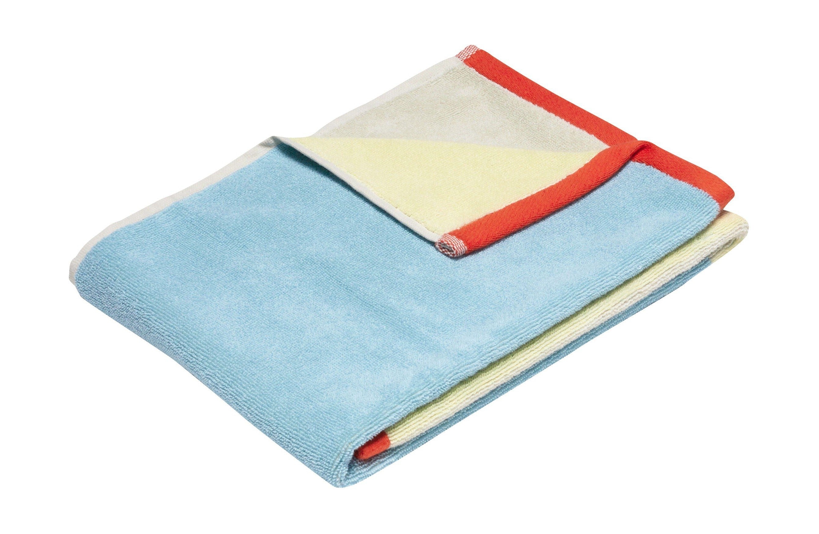 Hübsch Block Towel Small, Light Blue/Multicolour