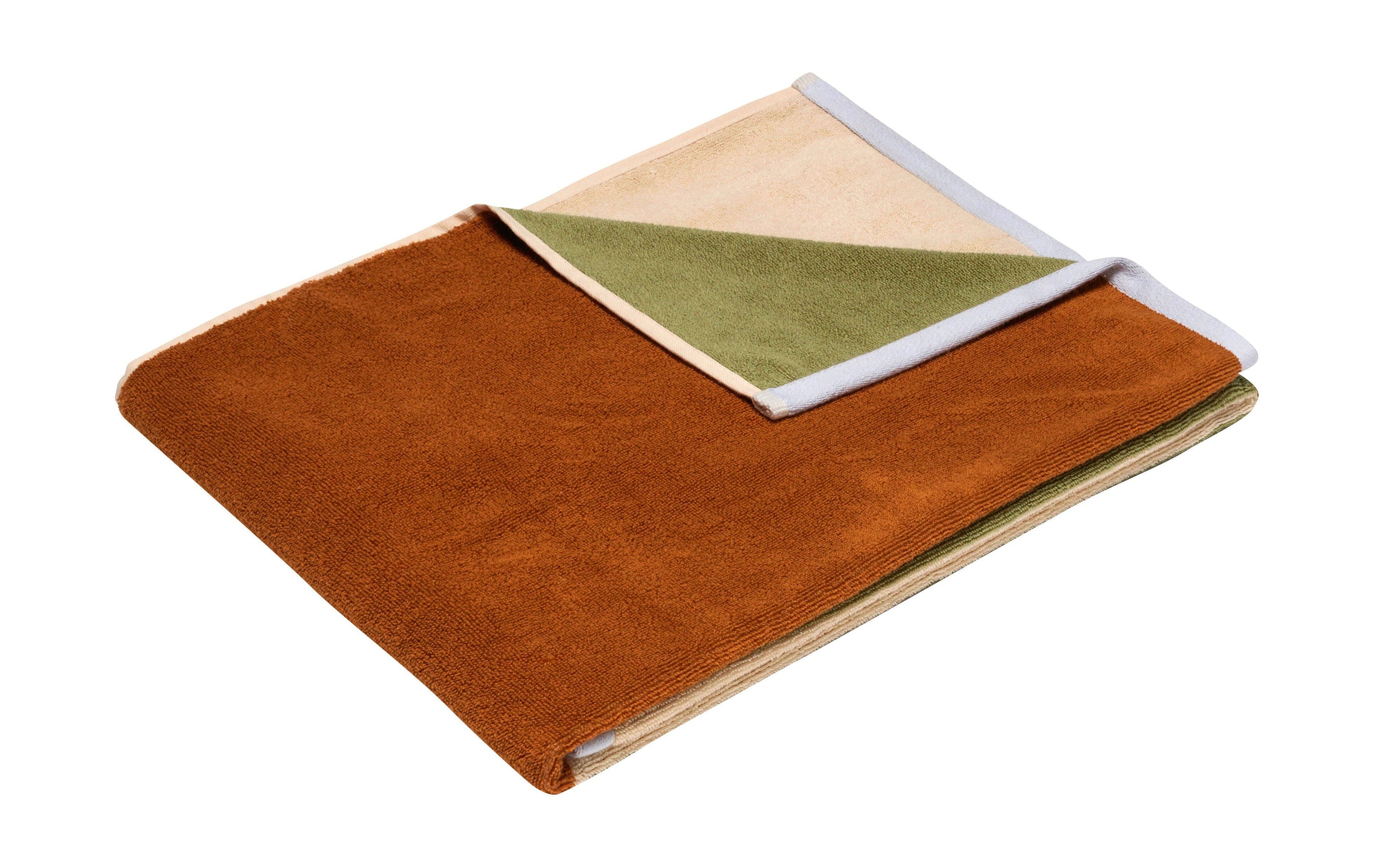Hübsch Block Towel Large, Brown/Multicolour