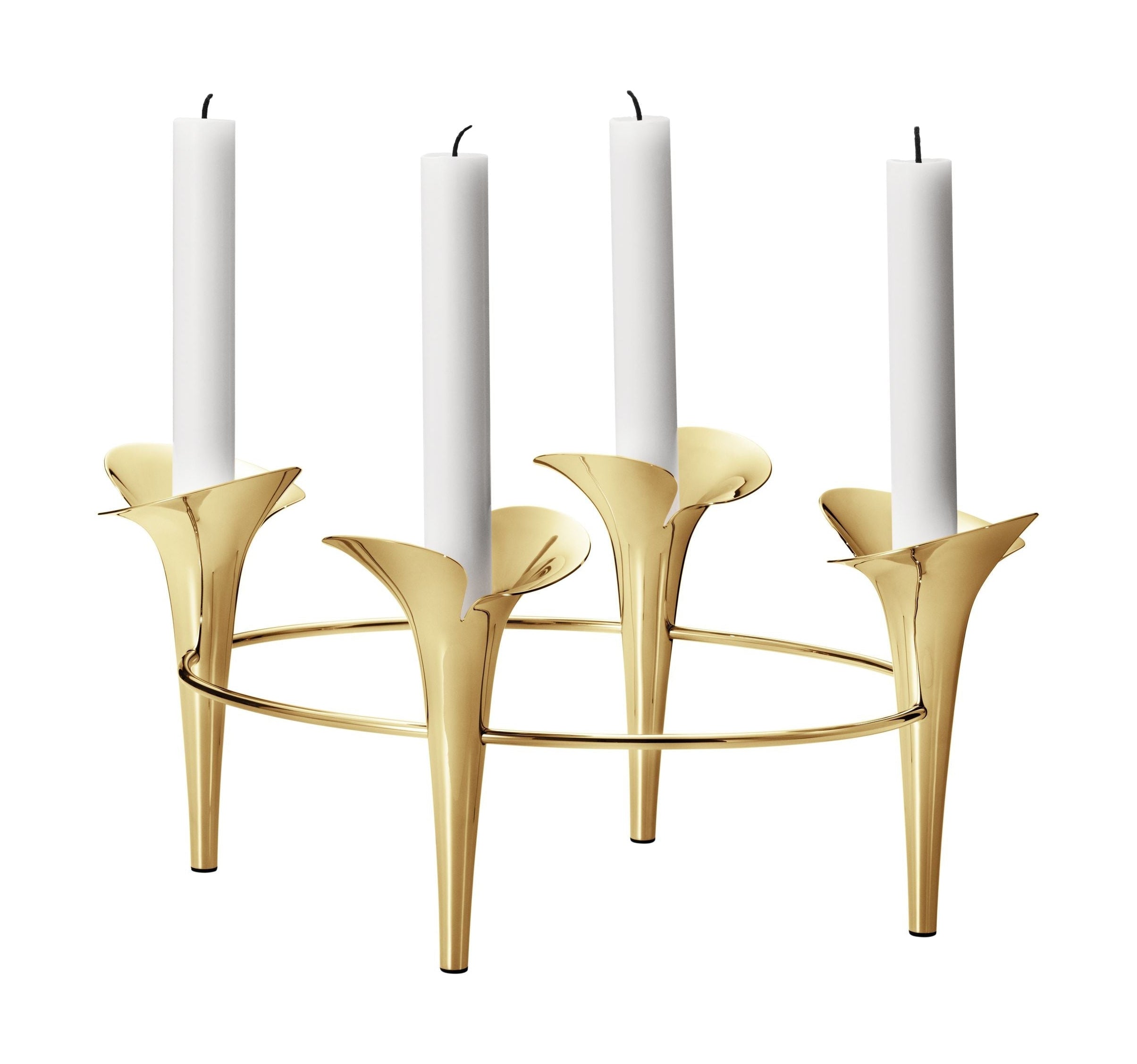 Georg Jensen Bloom Botanica Taper Candleholder 4 Candles, Gold