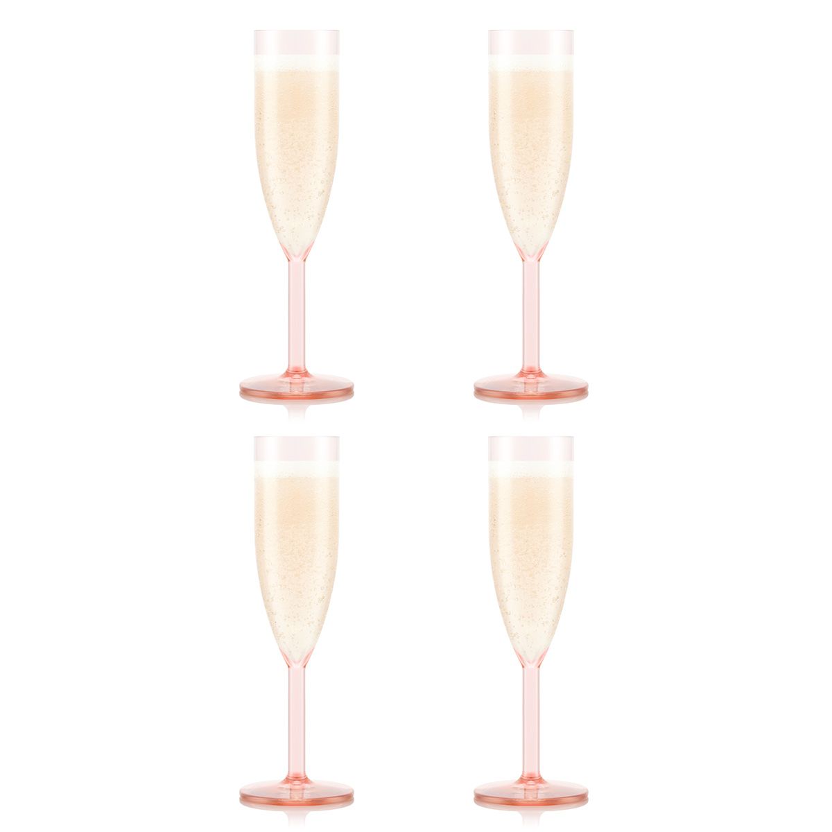 Bodum Oktett Champagne Flutes 4 kpl. 0,12 l, mansikka