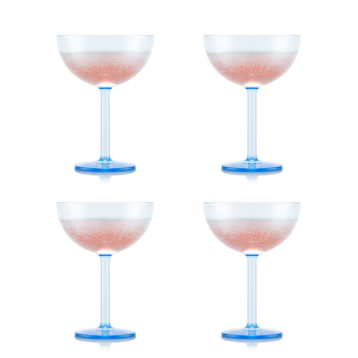 Bodum Oktett Champagner Coupe Gläser 4 Stk. 0,28 l, Blue Moon