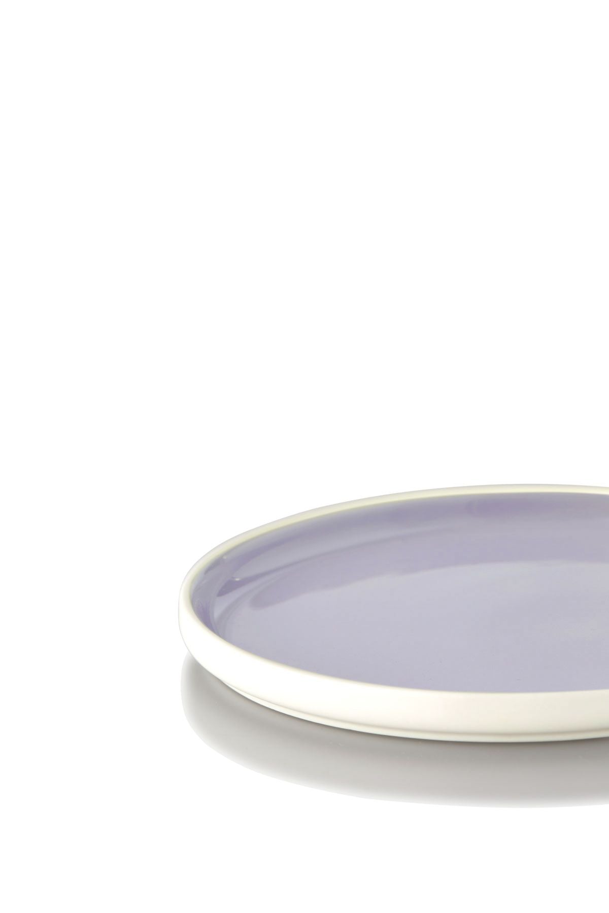 Studio About Clayware Set Of 2 Plates Medium, Ivory/Light Purple