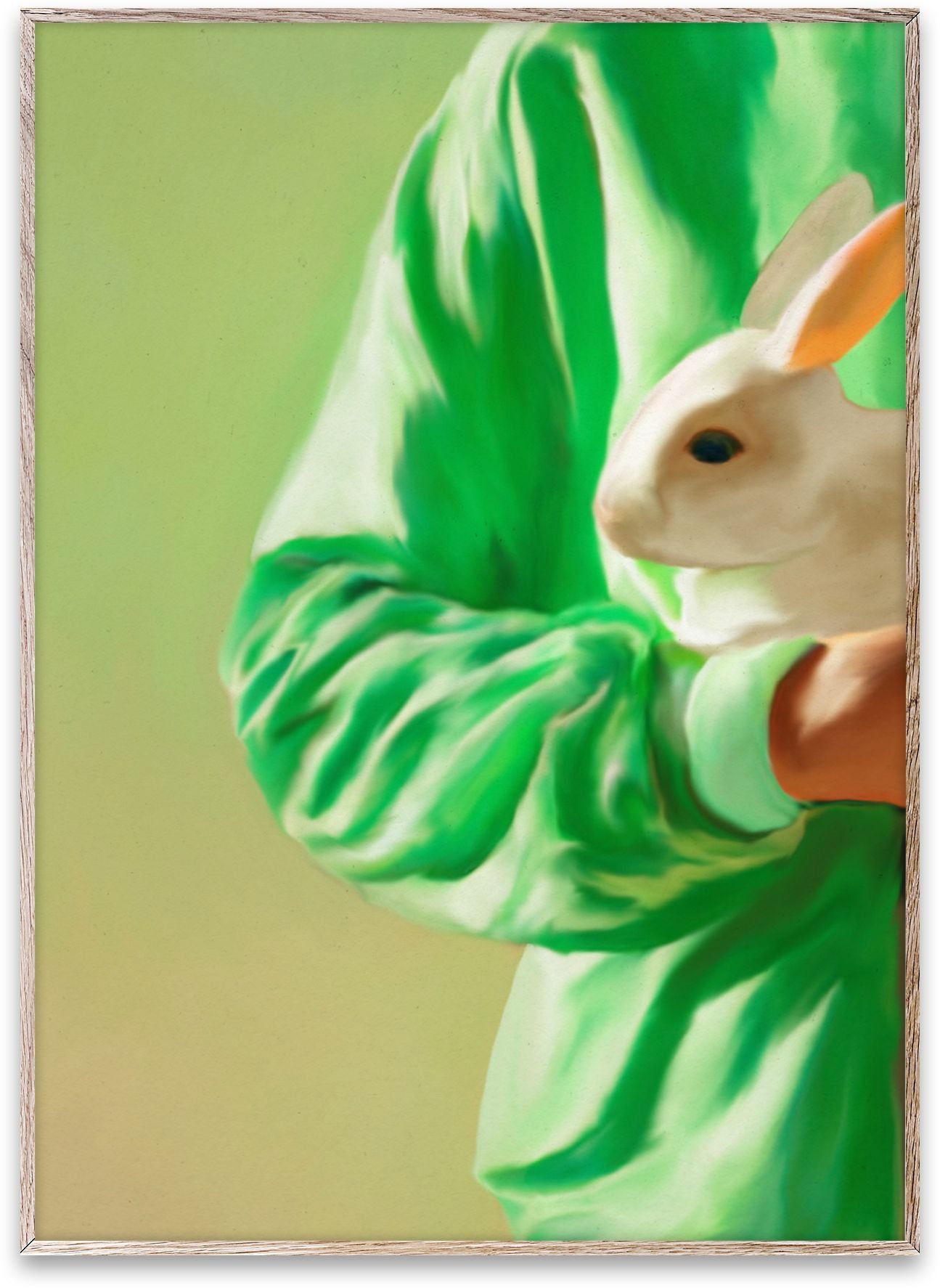 Paper Collective Vit kanin affisch, 70x100 cm