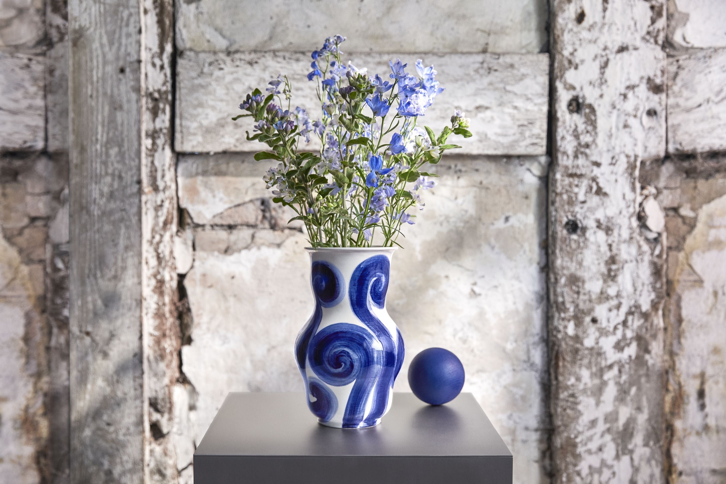 Kähler Vase tulle h10,5 cm bleu