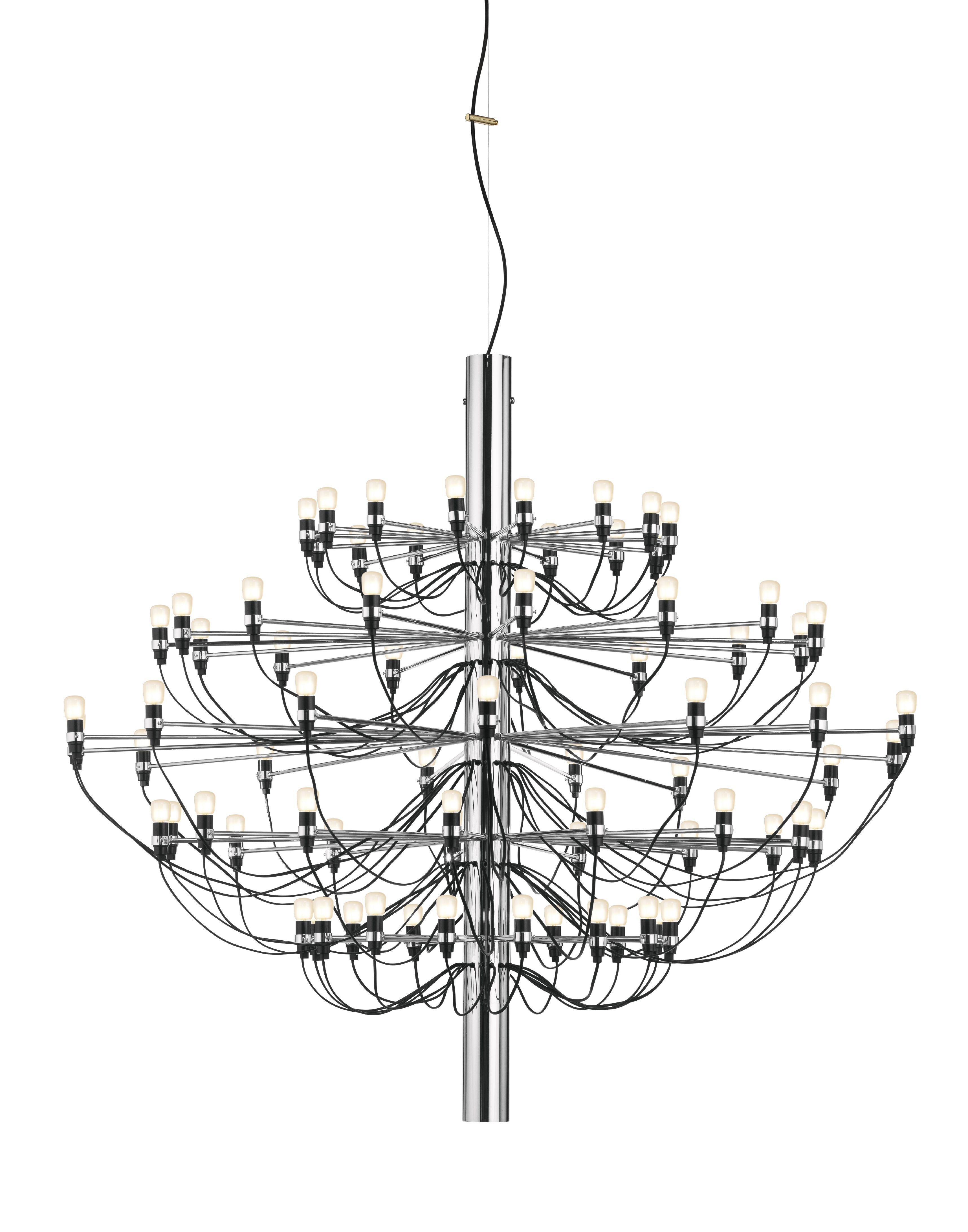 Flos 2097/75 Chandelier Frosted Bulbs, Chrome