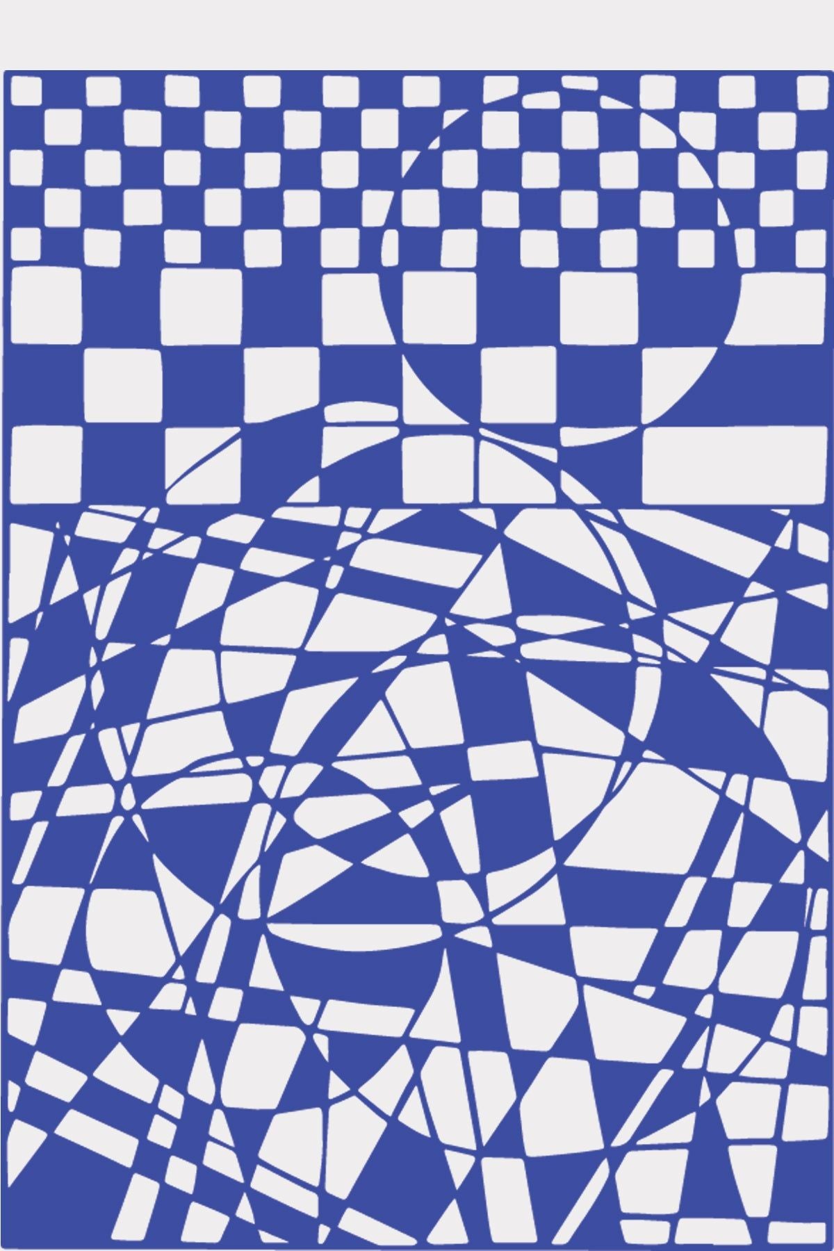 Studio over PaperCut A4 geometrische rechthoek, blauw