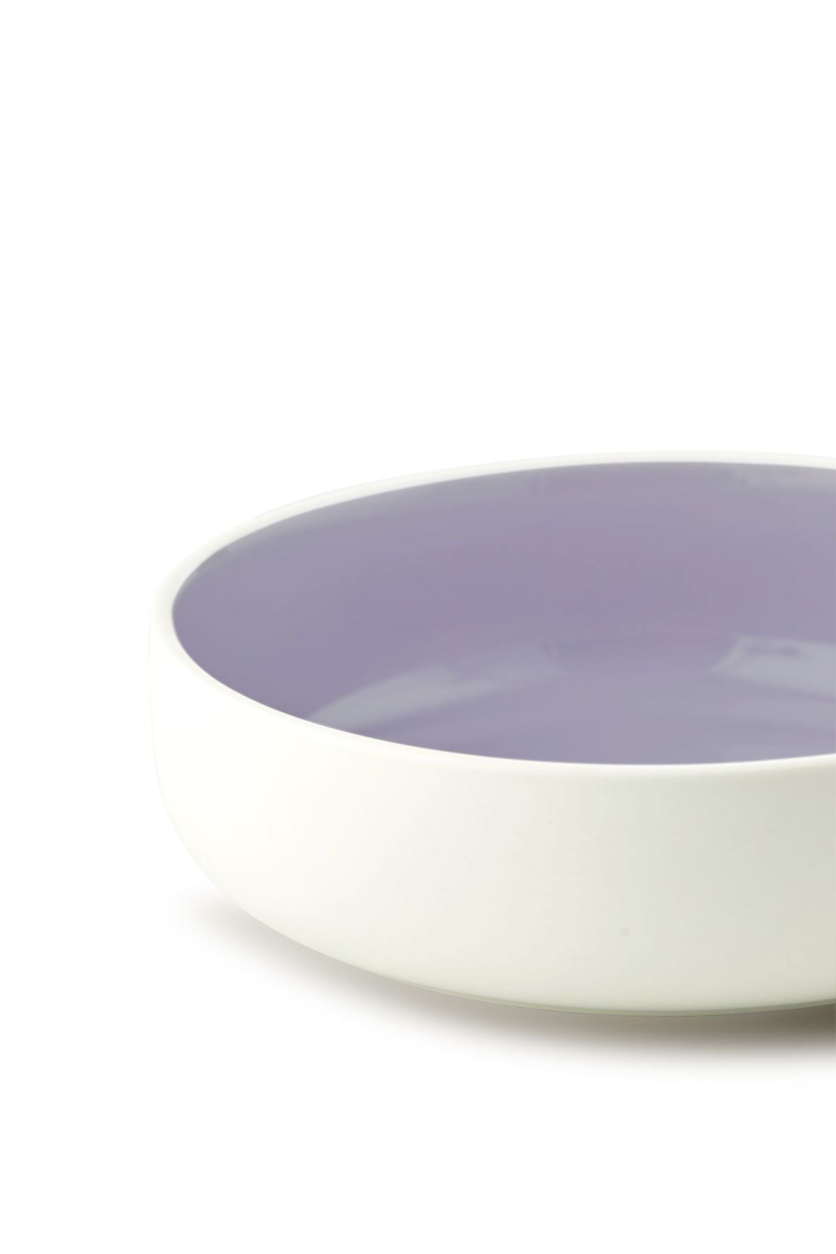 Studio over Clayware Serving Bowl, Ivory/Light Purple