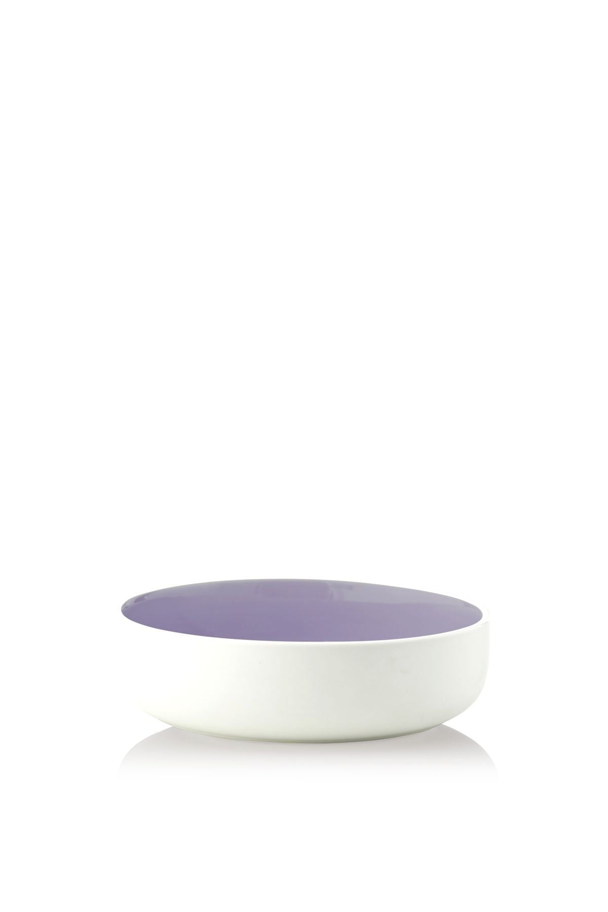 Studio About Clayware Serving Bowl, Ivory / Light Purple