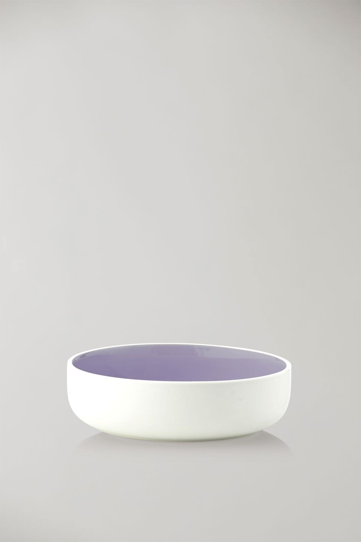 Studio over Clayware Serving Bowl, Ivory/Light Purple