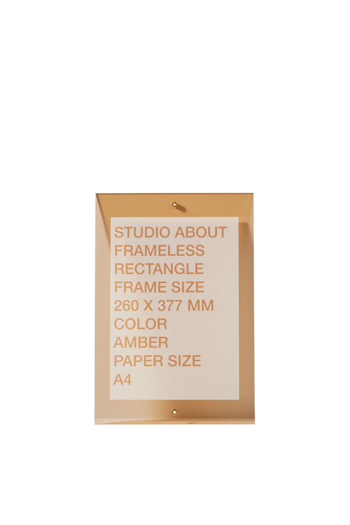 Studio sur le cadre sans cadre A4 rectangle, ambre
