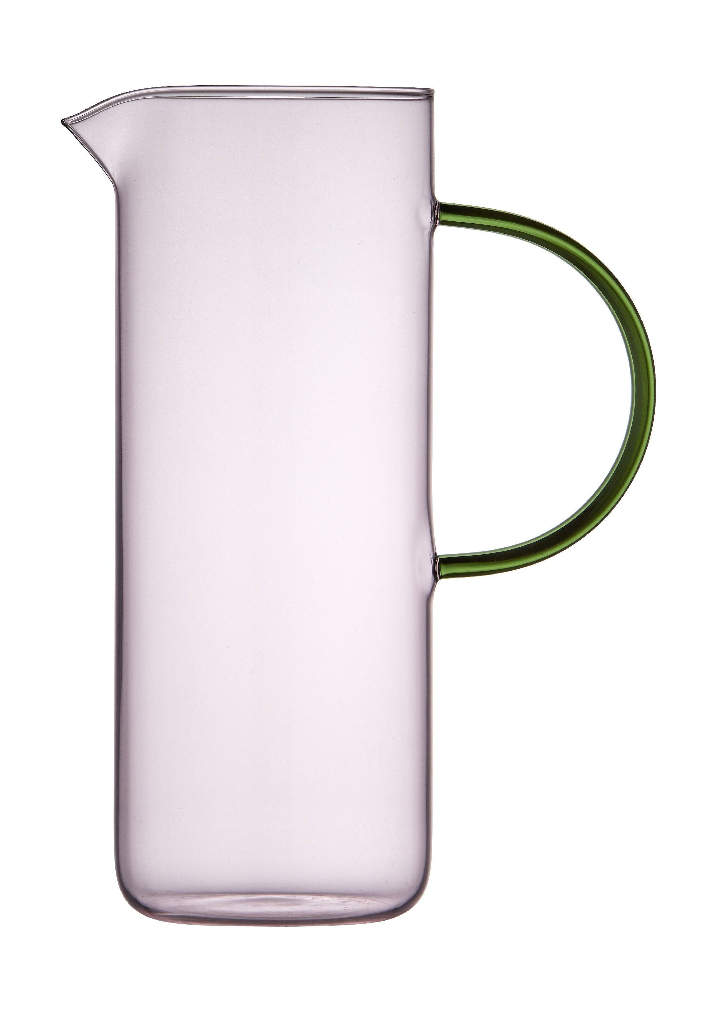 Lyngby Glas Torino Glass -kannu 1,1 L, vaaleanpunainen/vihreä