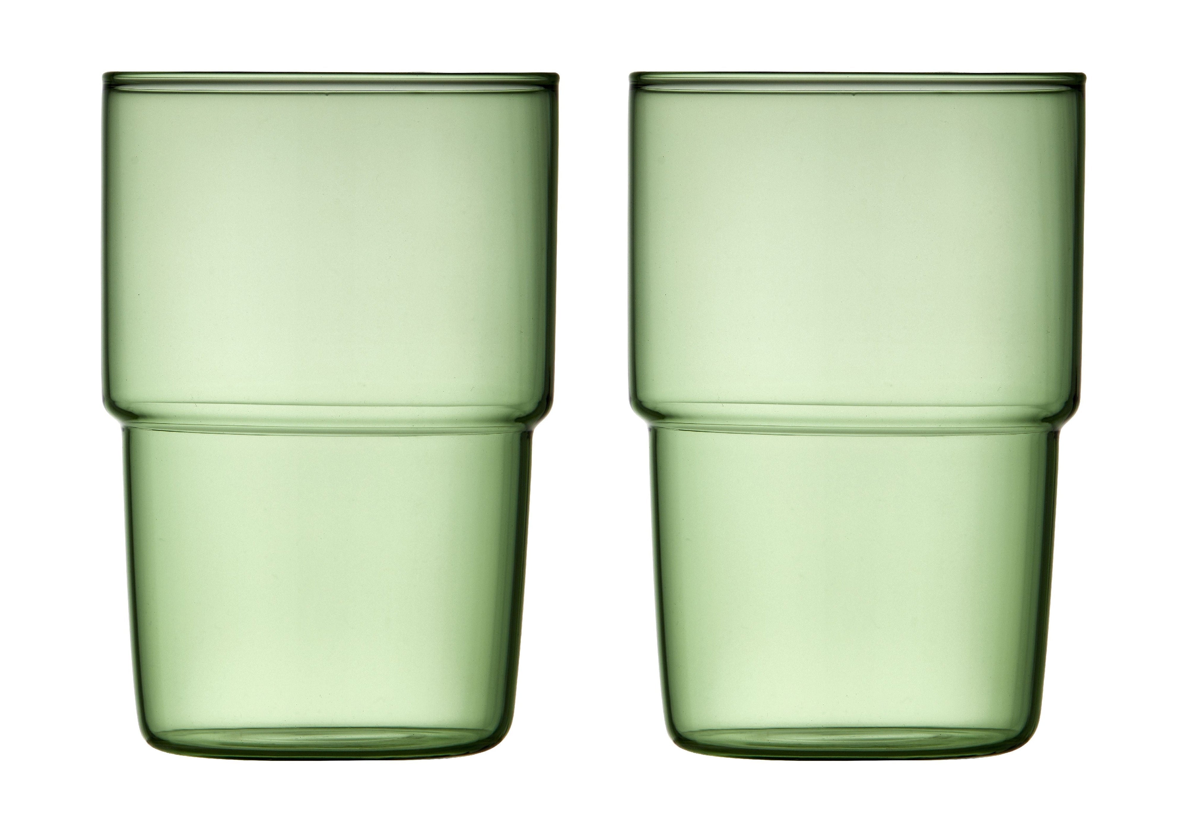 Lyngby Glas Torino Glass bebida 40 CL 2 PCS, verde