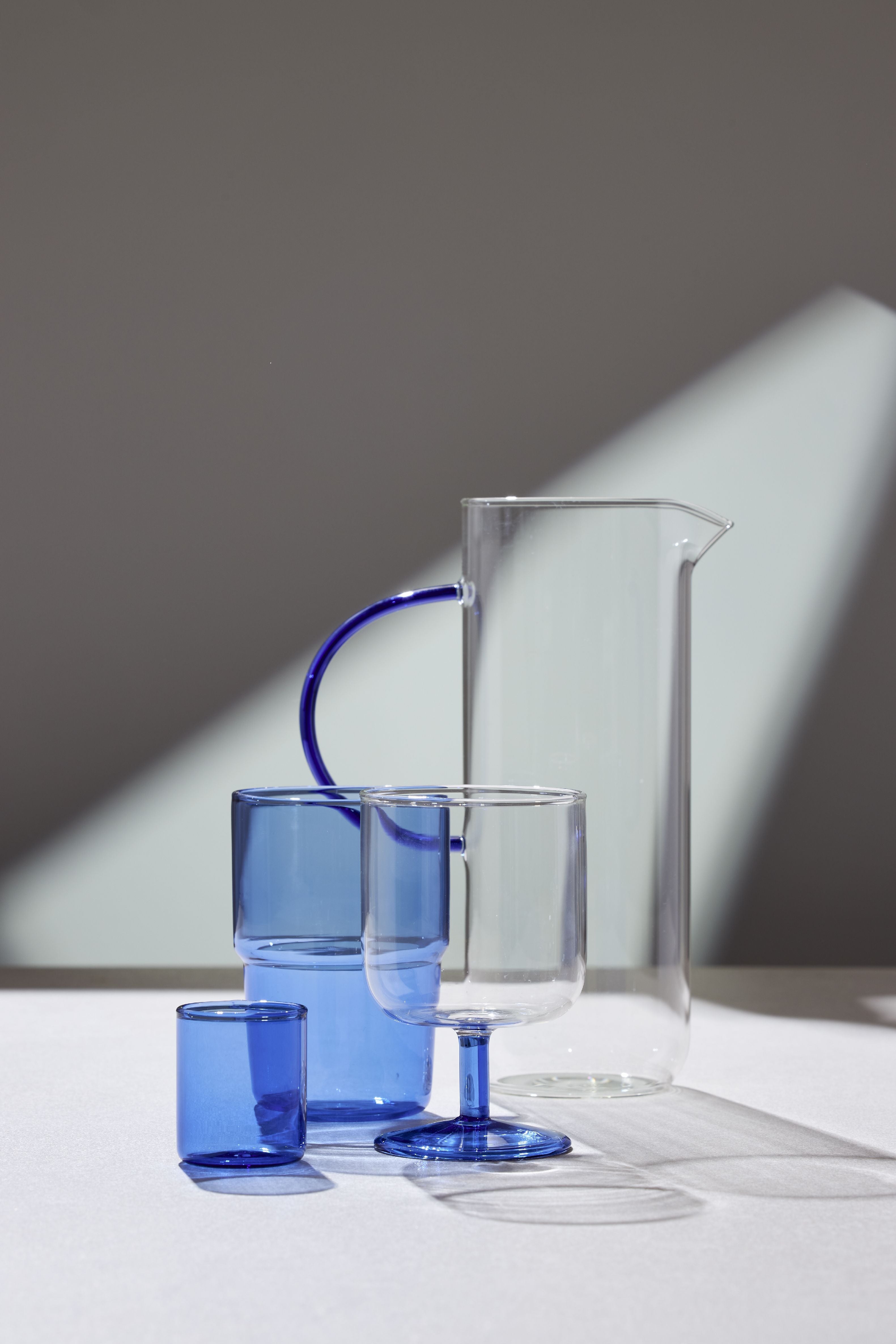 Lyngby Glas Torino Glass Jug 1,1 L, Clear/Blue