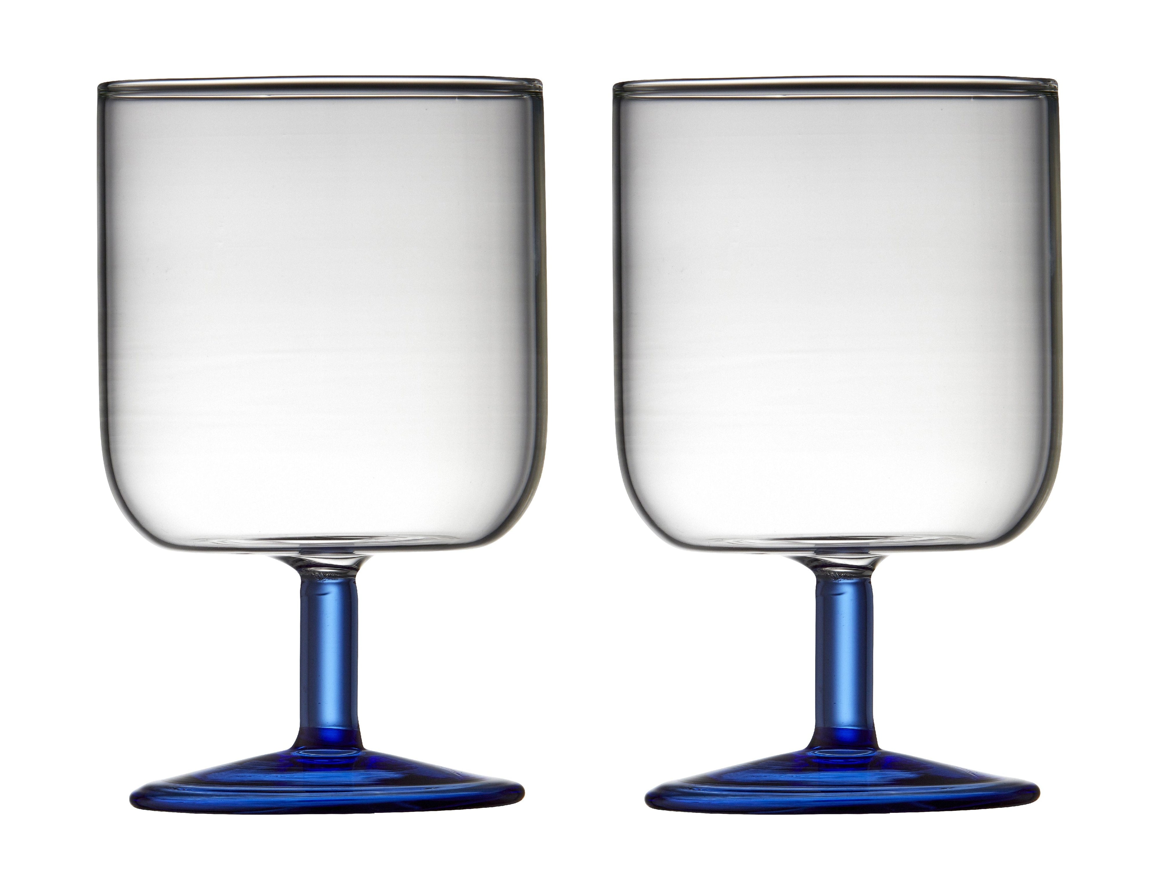 Lyngby Glas Torino Wine Glass 30 Cl 2 PC，透明/蓝色