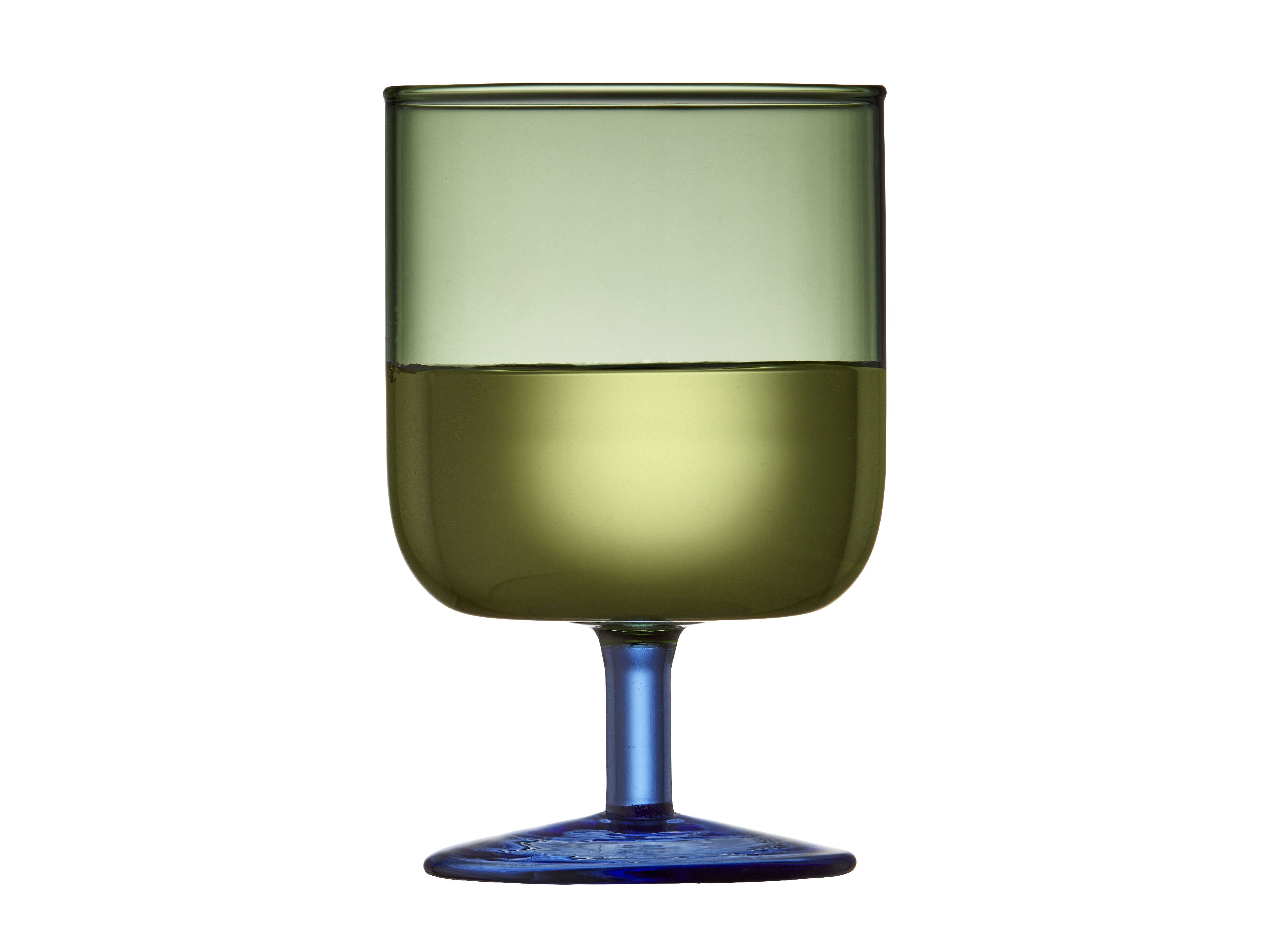 Lyngby Glas Torino Wine Glass 30 Cl 2 Pcs, Green/Blue