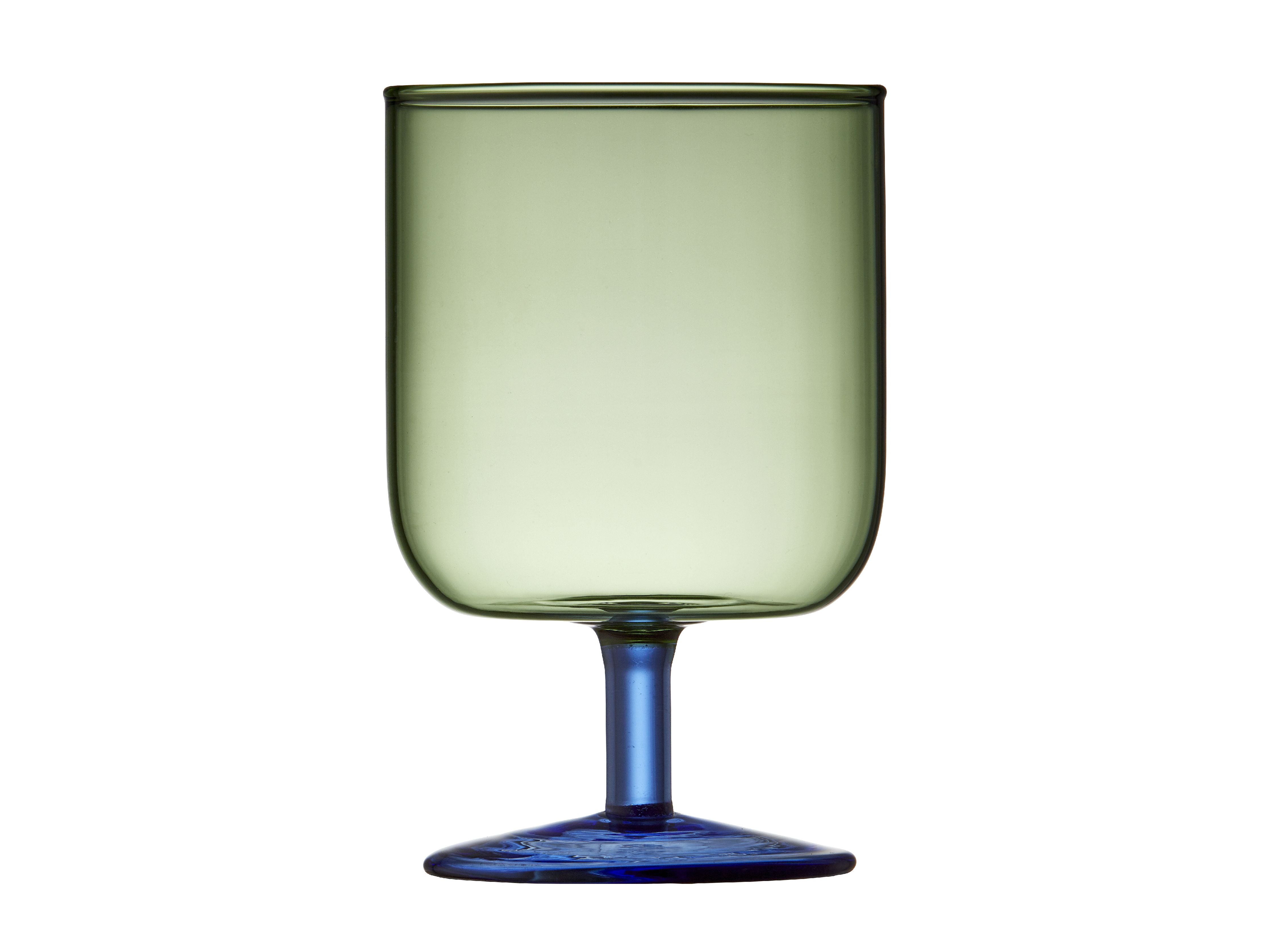 Lyngby Glas Torino Wine Glass 30 Cl 2 Pcs, Green/Blue