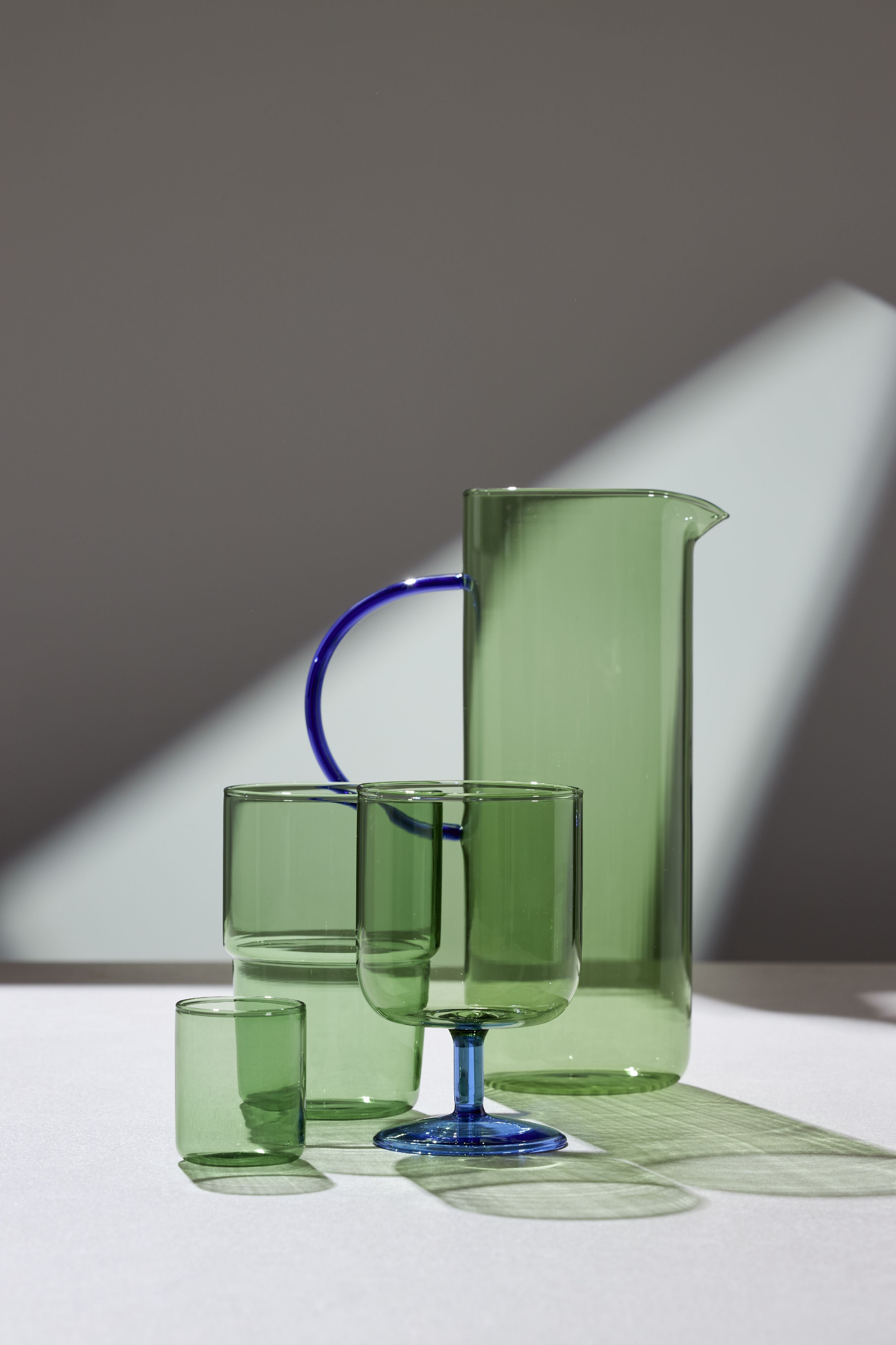 Lyngby Glas Torino Glass Jug 1,1 L, Green/Blue