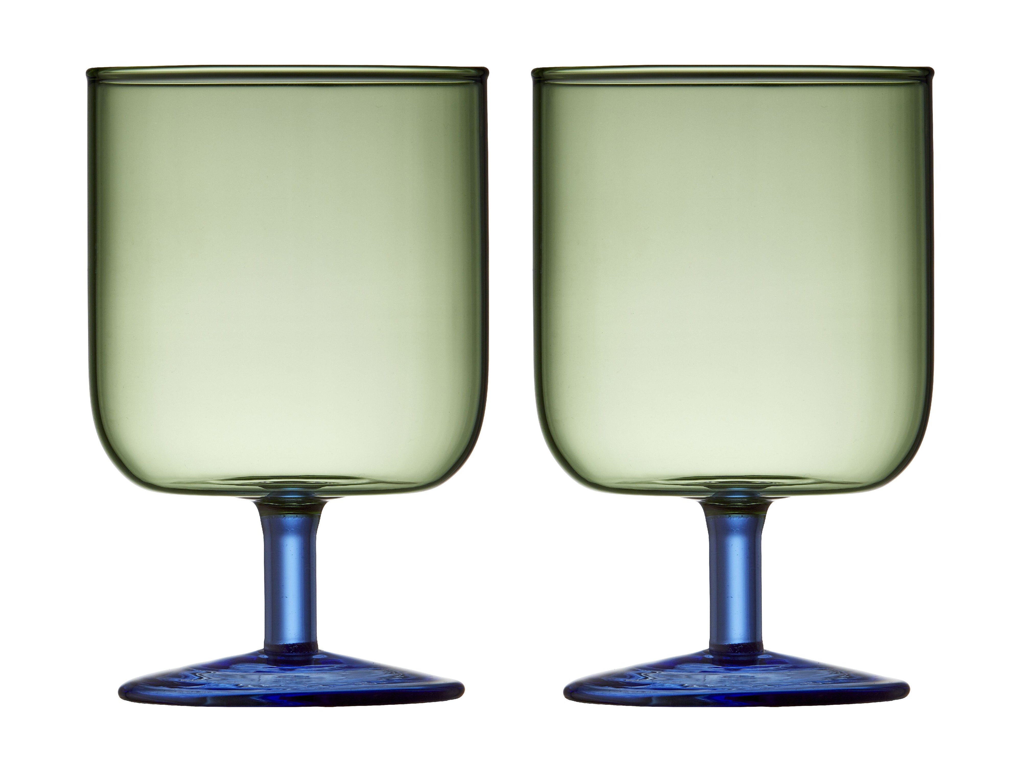 Lyngby Glas Torino Wine Glass 30 Cl 2 PC，绿色/蓝色