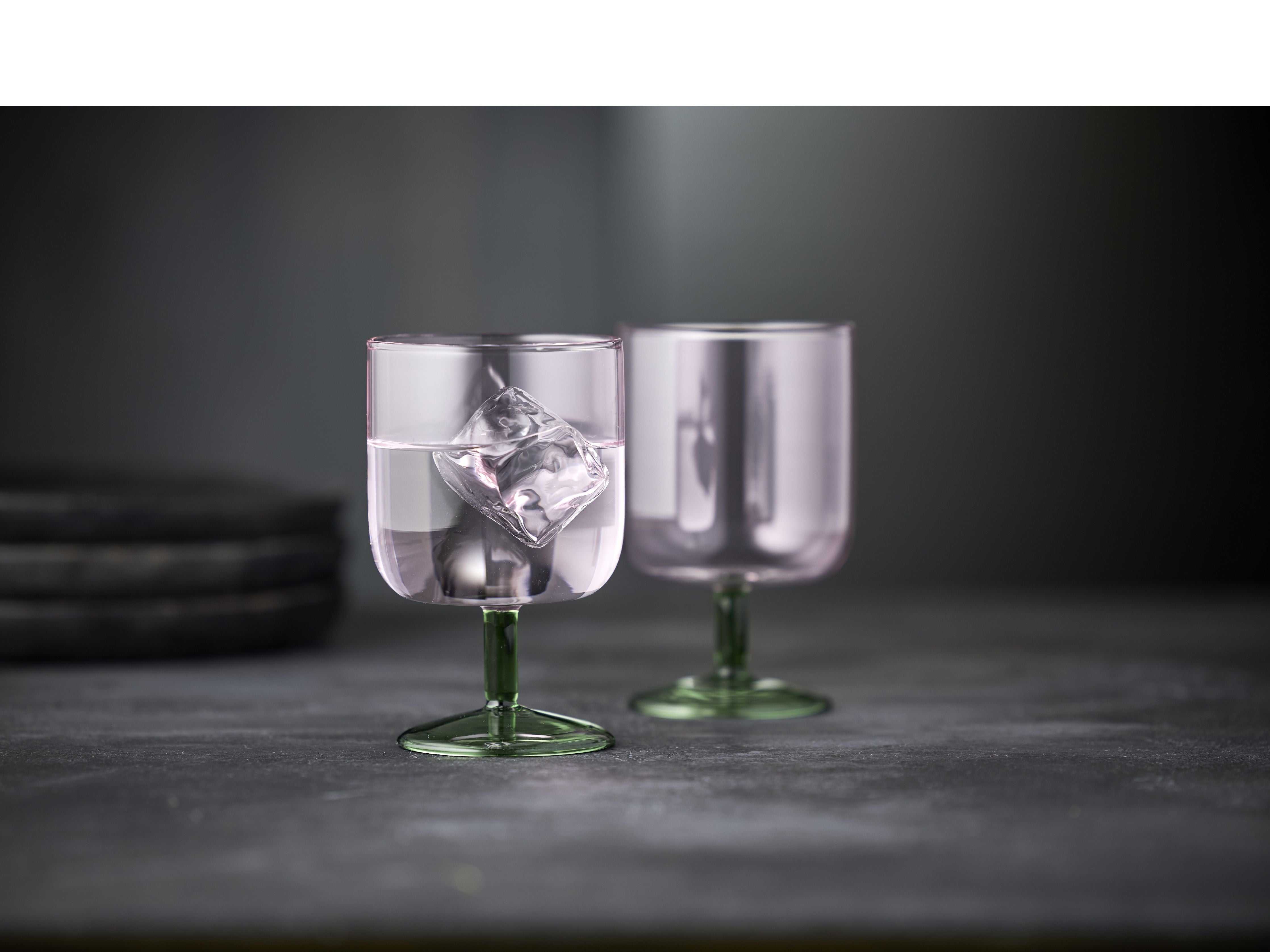 Lyngby Glas Torino Wine Glass 30 CL 2 -pc's, roze/groen