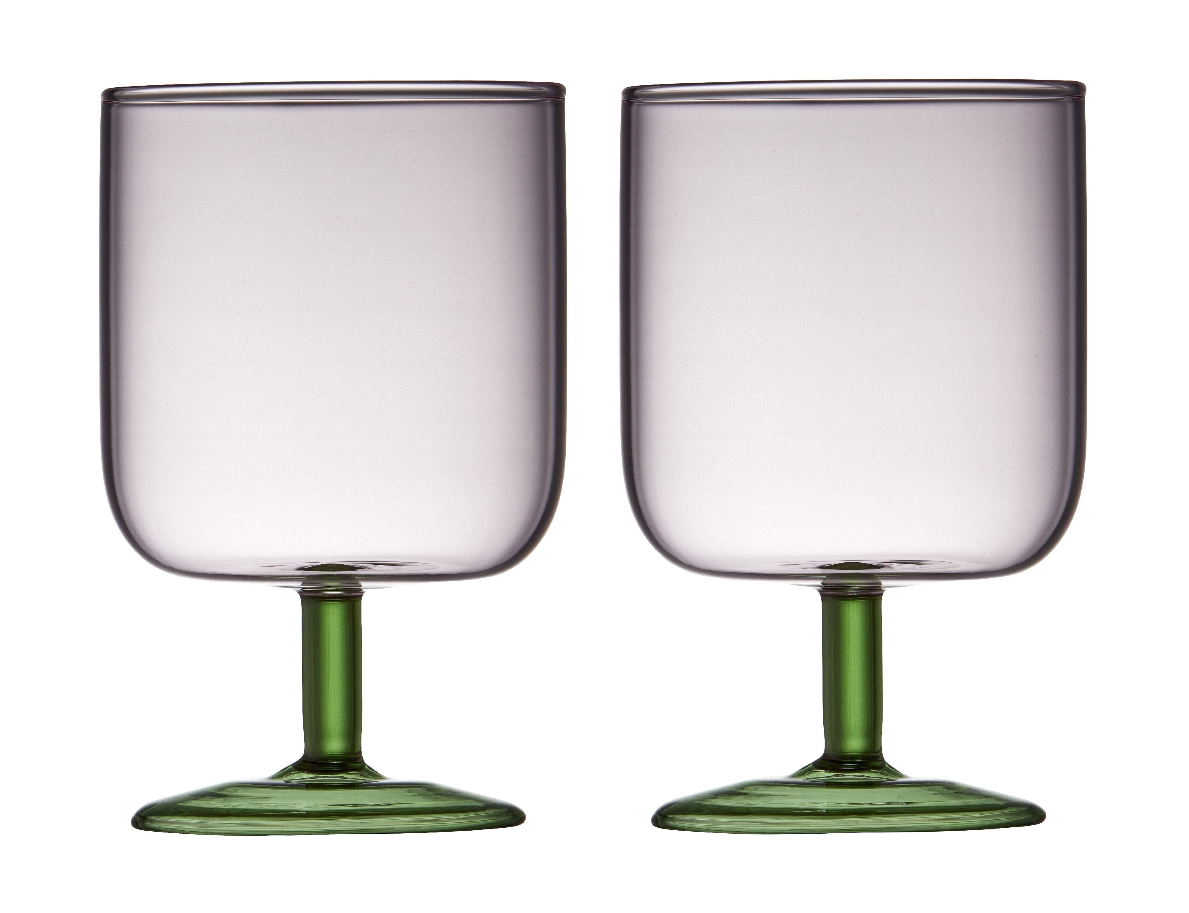 Lyngby Glas Torino vinglas 30 Cl 2 st, rosa/grönt