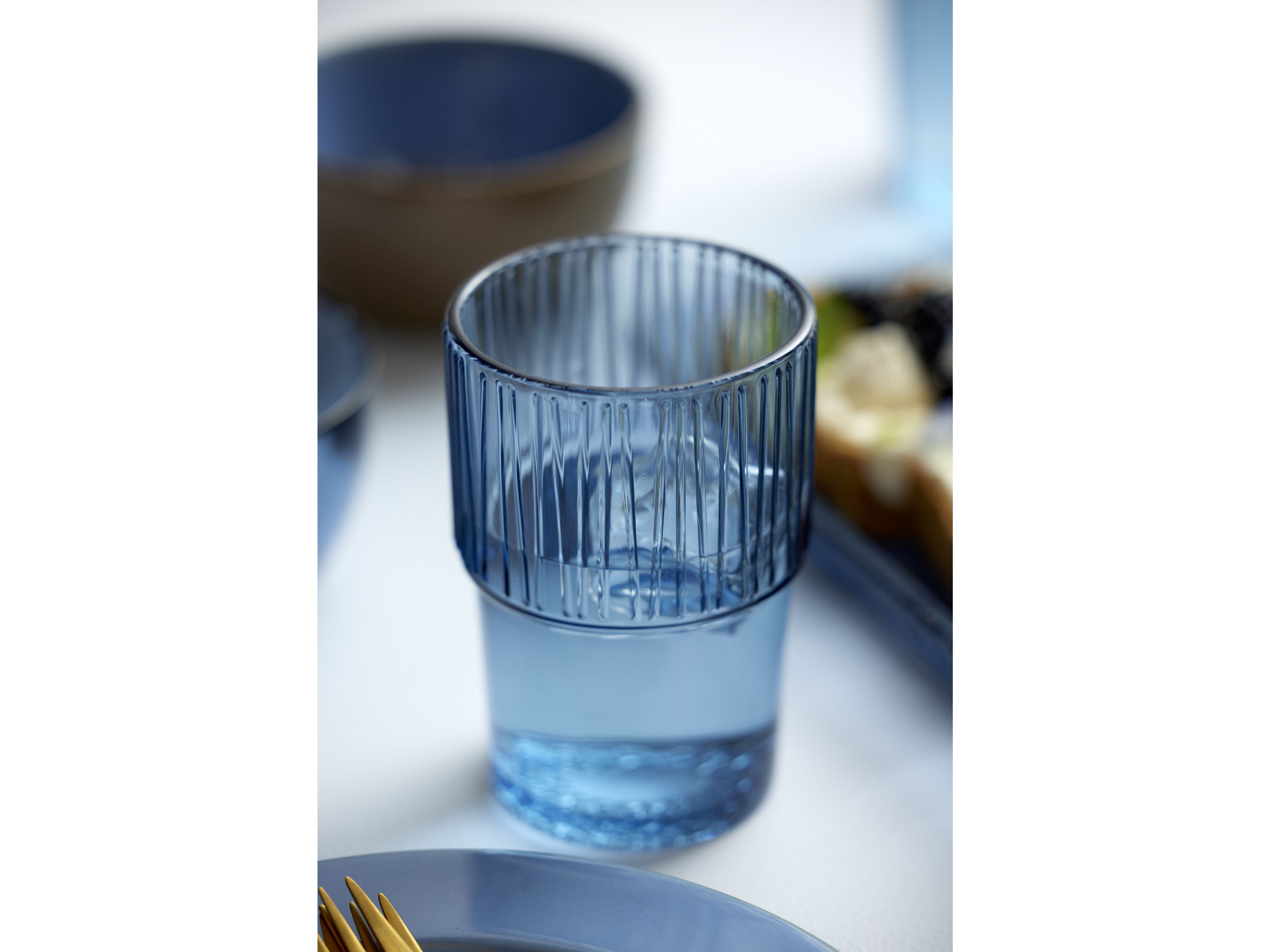 Bitz Kusintha Café Glass 12,5 cm 38 CL 4 PCS, blauw