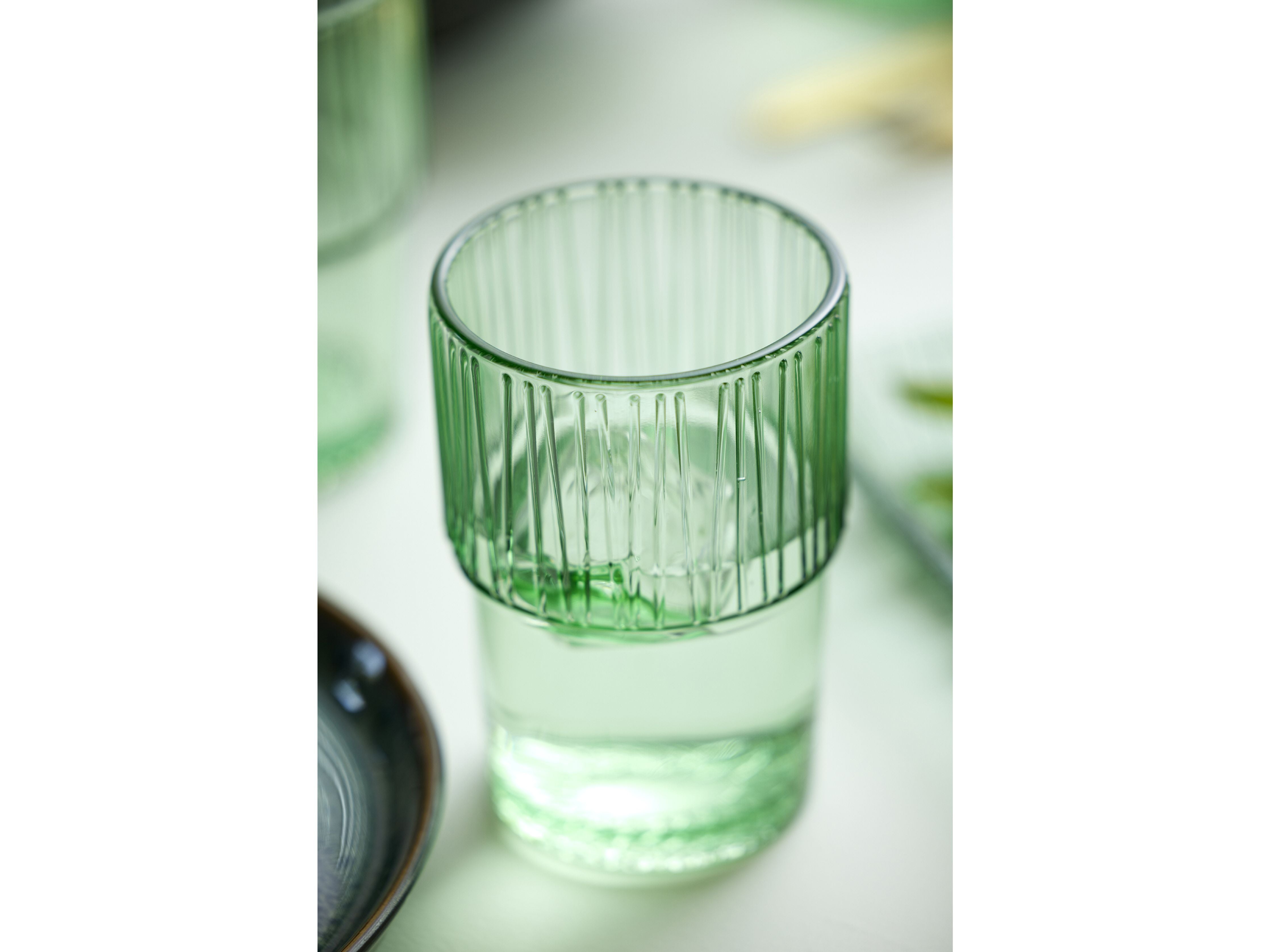 Bitz Kusintha Café Glass 12,5 cm 38 Cl 4 st, grönt
