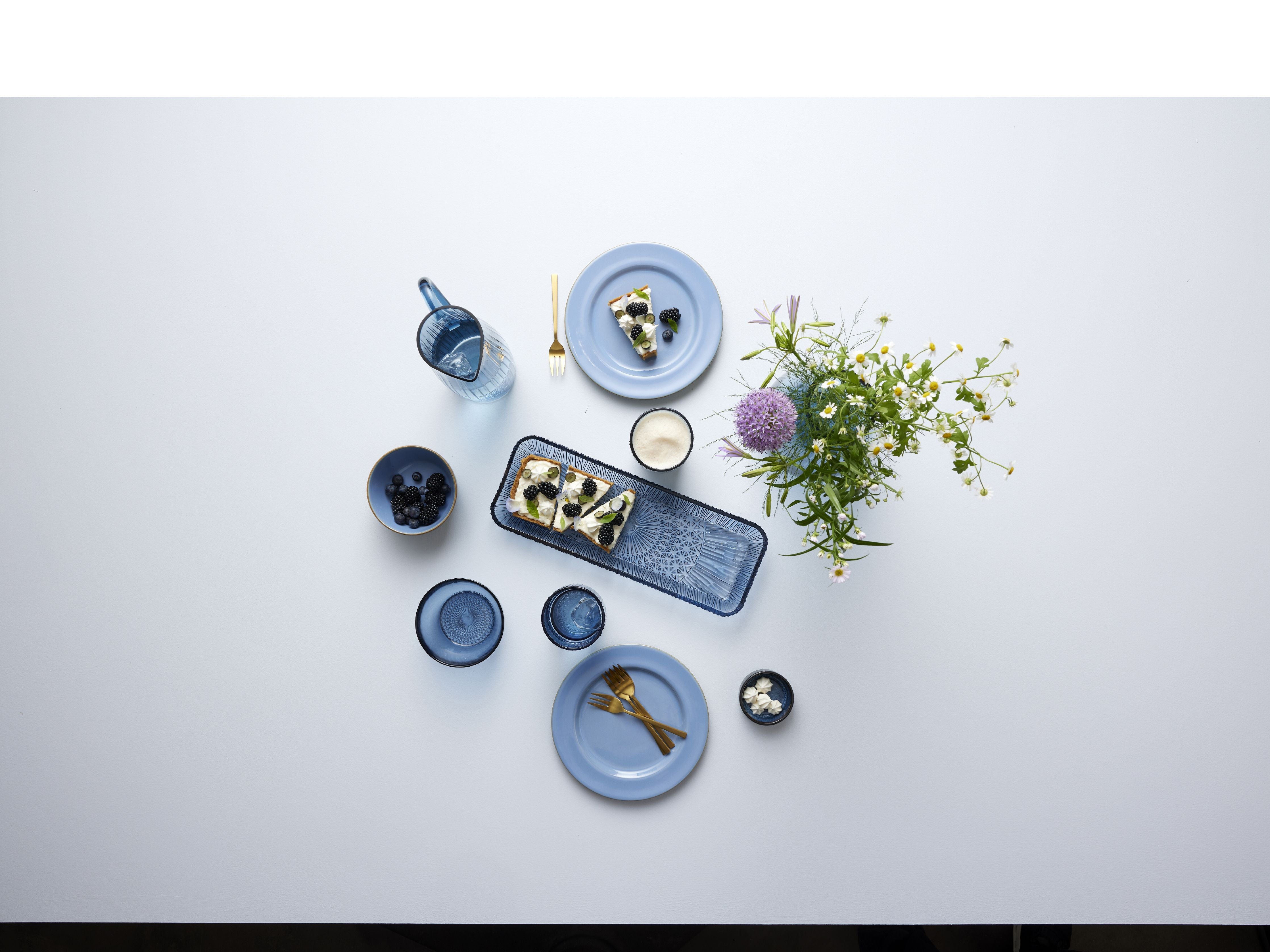 Bitz Kusintha tarjoillaan ruokalautasen suorakaiteen muotoinen 38 x 14 x 3 cm, sininen