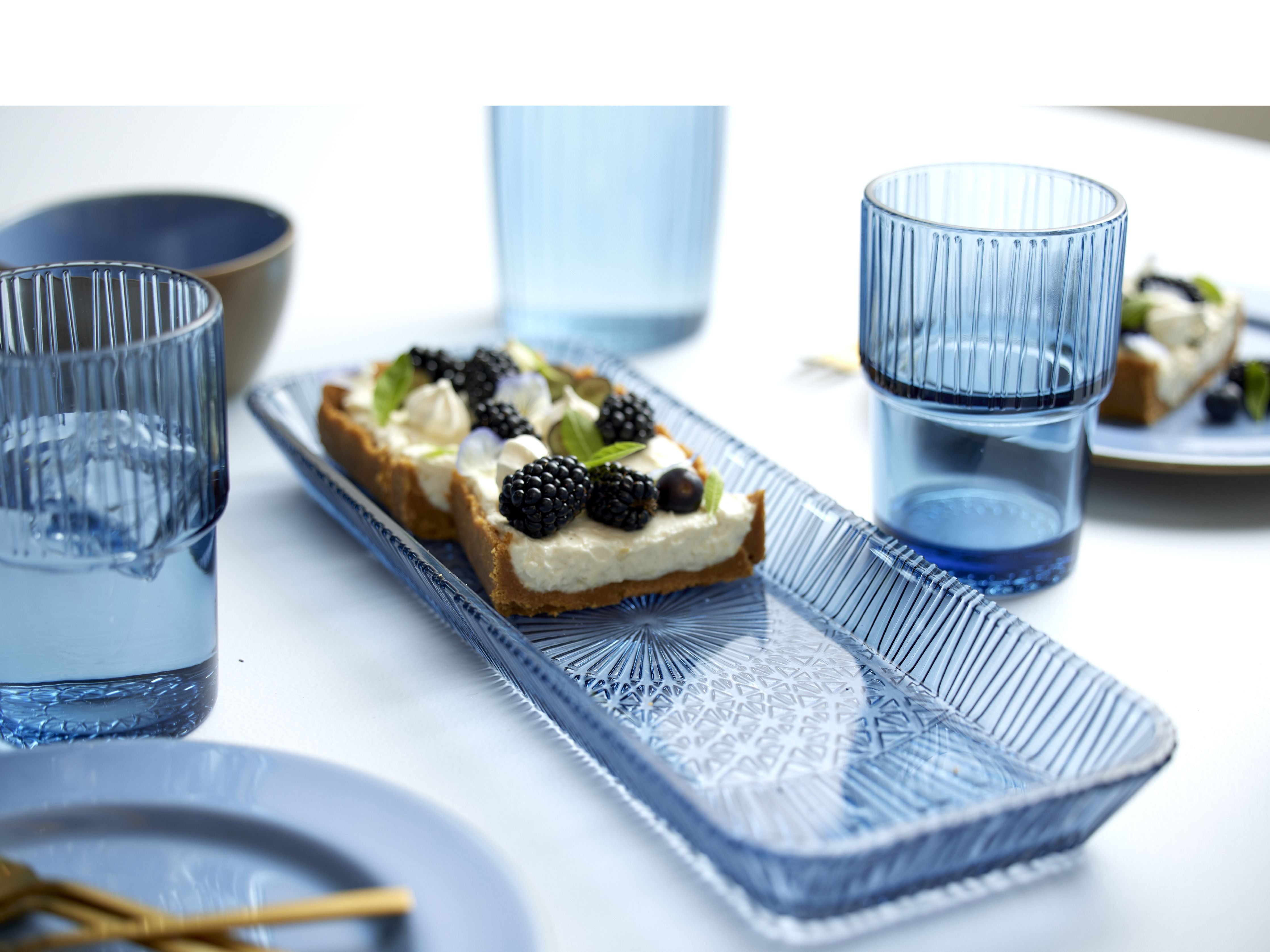 Bitz Kusintha tarjoillaan ruokalautasen suorakaiteen muotoinen 38 x 14 x 3 cm, sininen