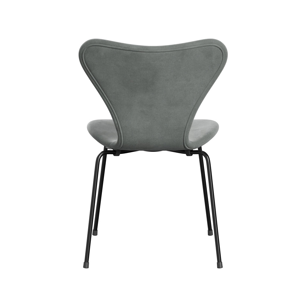 Fritz Hansen 3107 chaise complète complète, sceau de velours noir / belfast gris