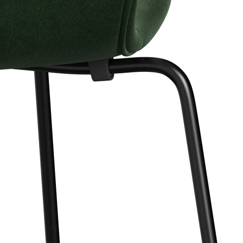 Fritz Hansen 3107 chaise pleine d'ameublement, noir / belfast en velours vert