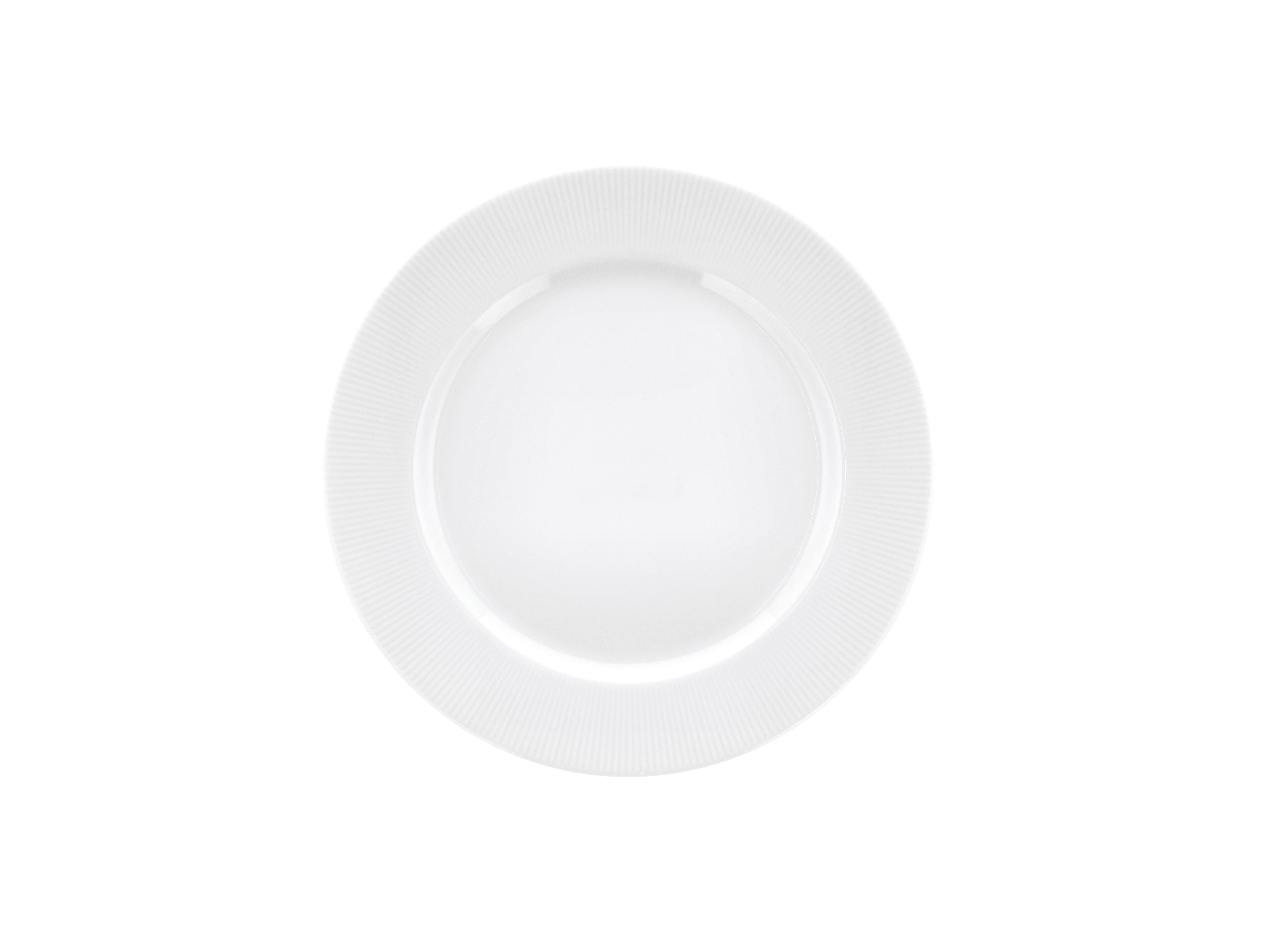 Piatto piatto di eventuali di eventuali di pilasio con cerchio Ø22 cm, bianco
