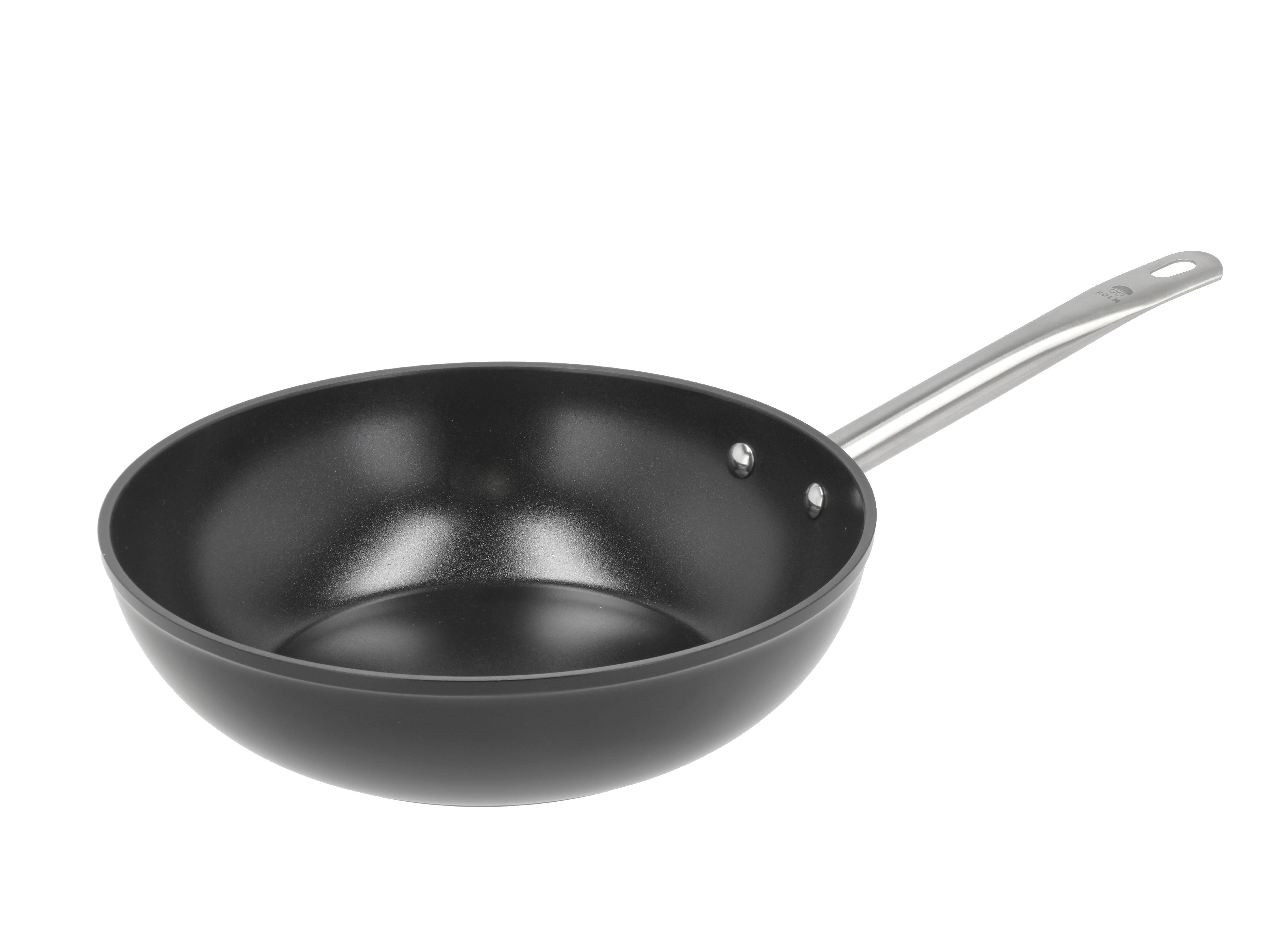 Holm wok Ø 28 cm in alluminio nero