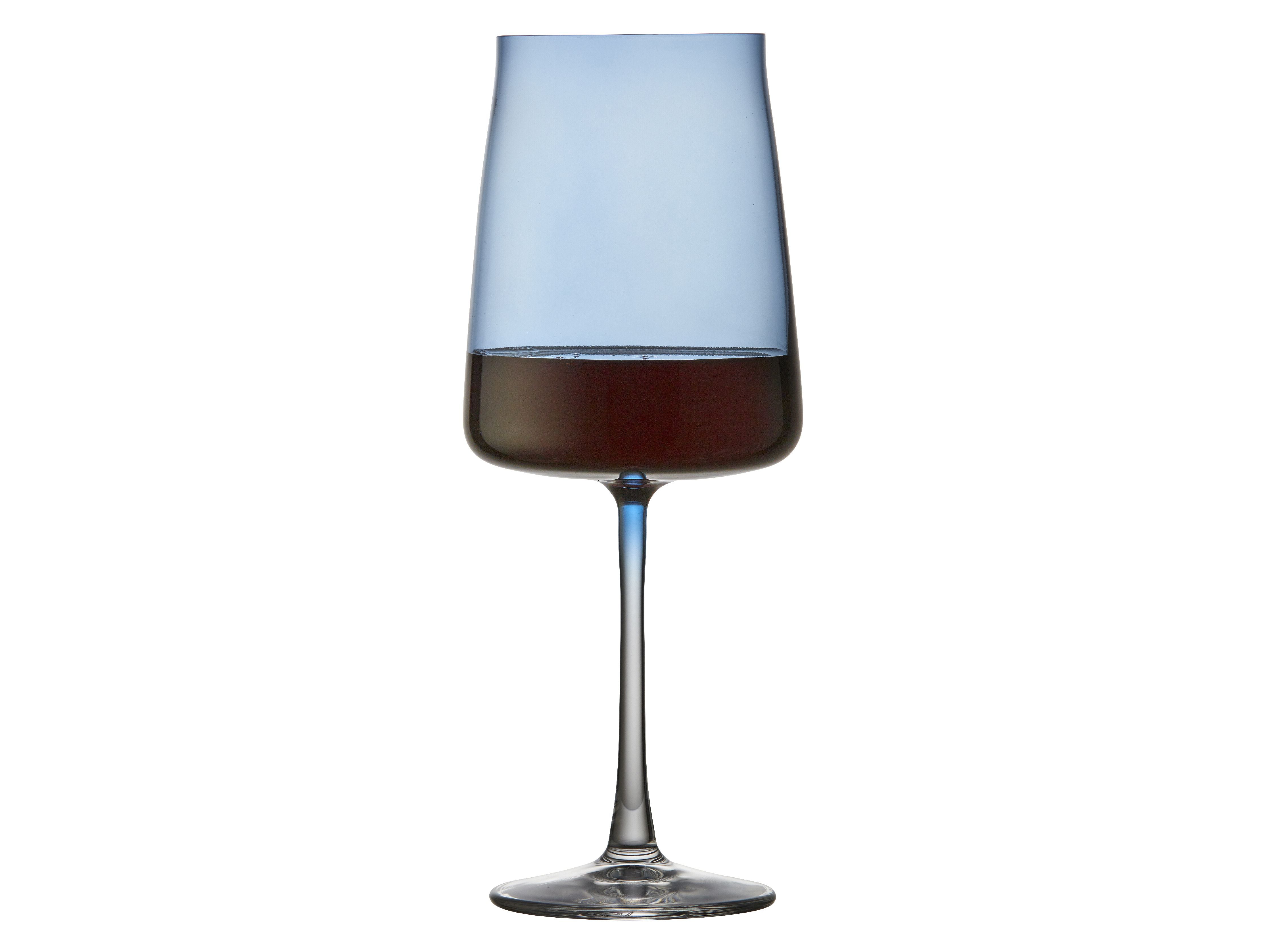 Lyngby Glas Krystal Zero Rotweinglas 54 cl 4 Stück, blau