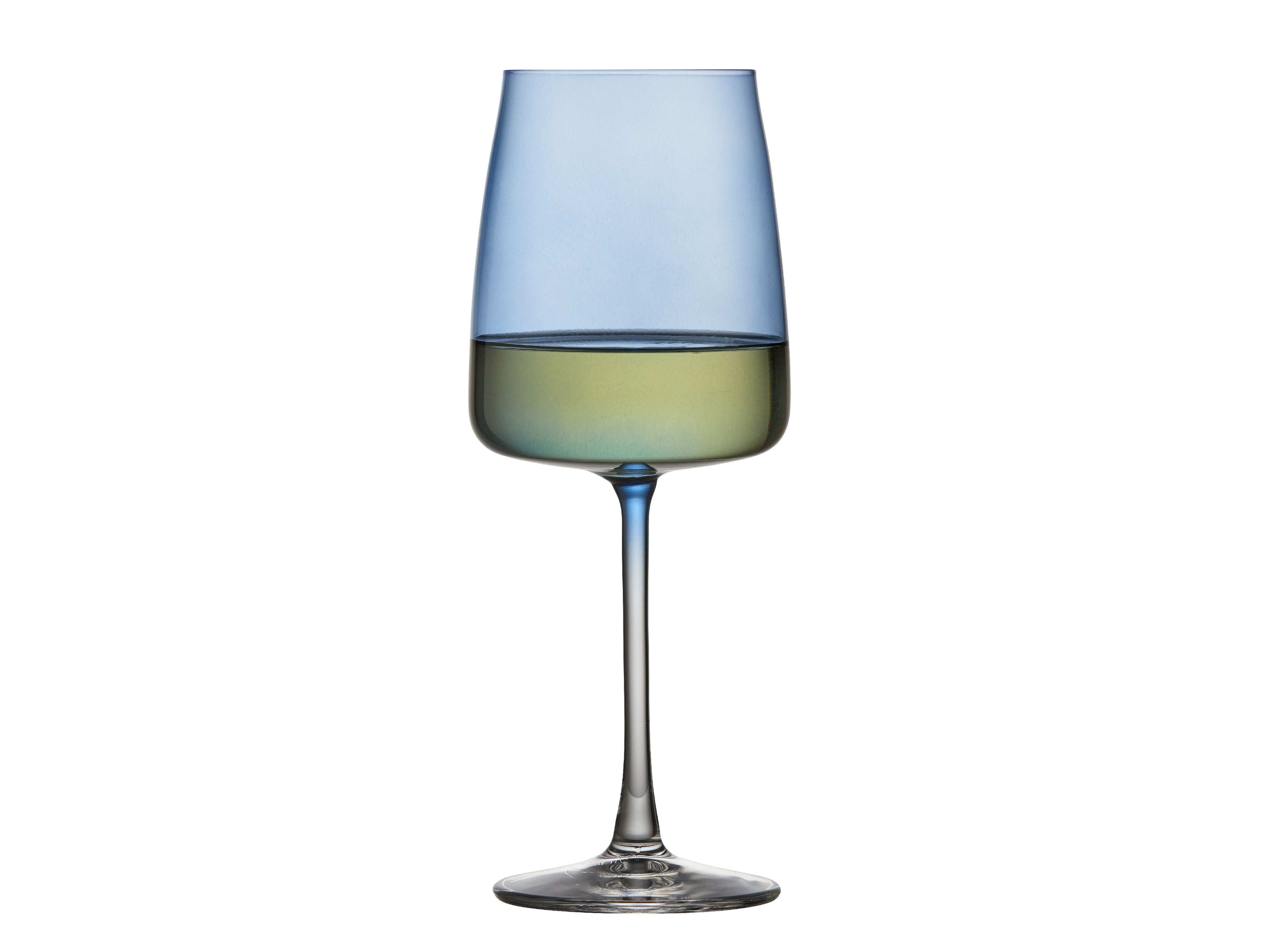 Lyngby Glas Krystal Zero Verre à vin blanc 43 cl 4 pièces, bleu