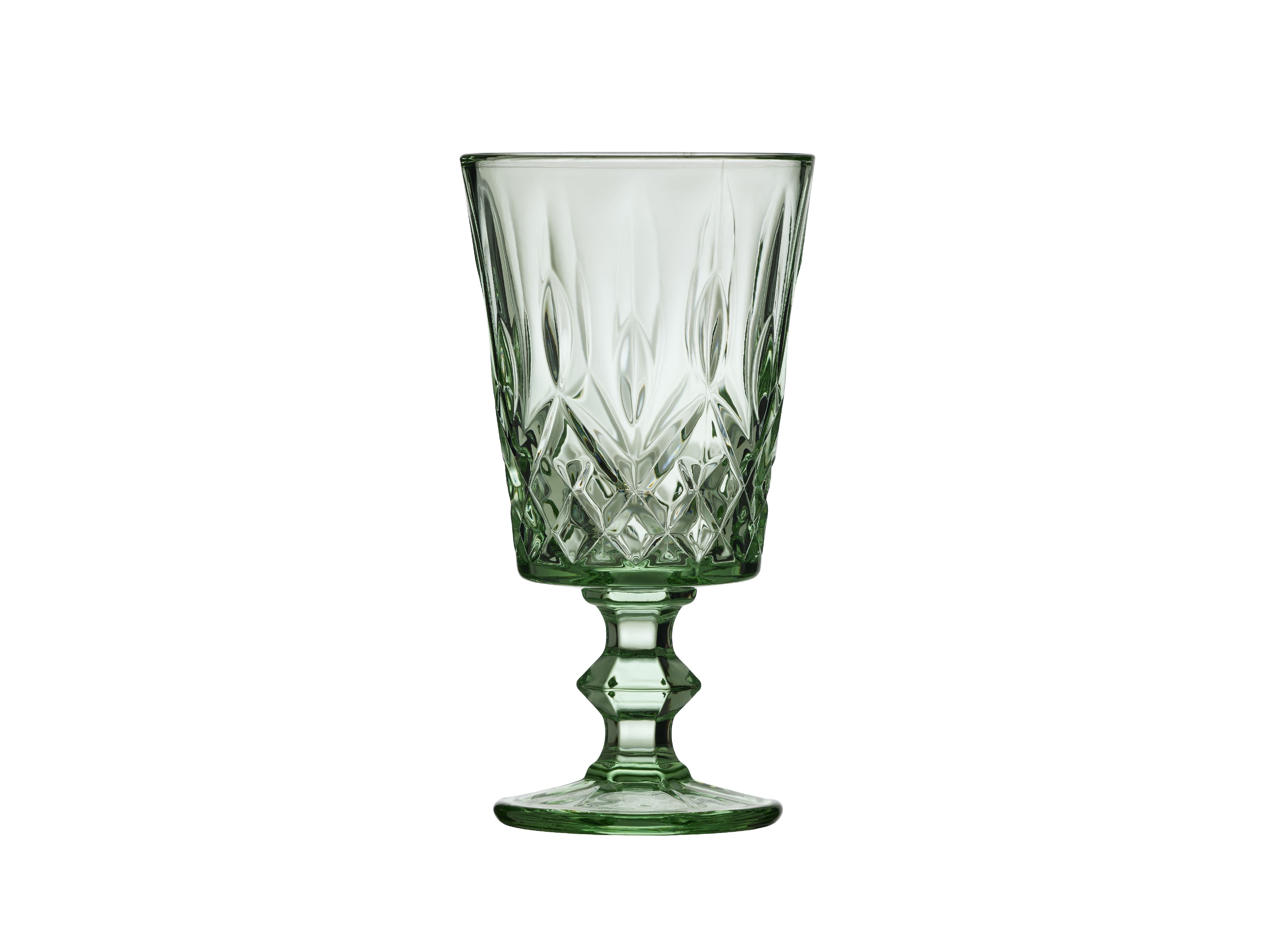 Lyngby Glas Sorrento酒杯29 Cl 4 PC。，绿色